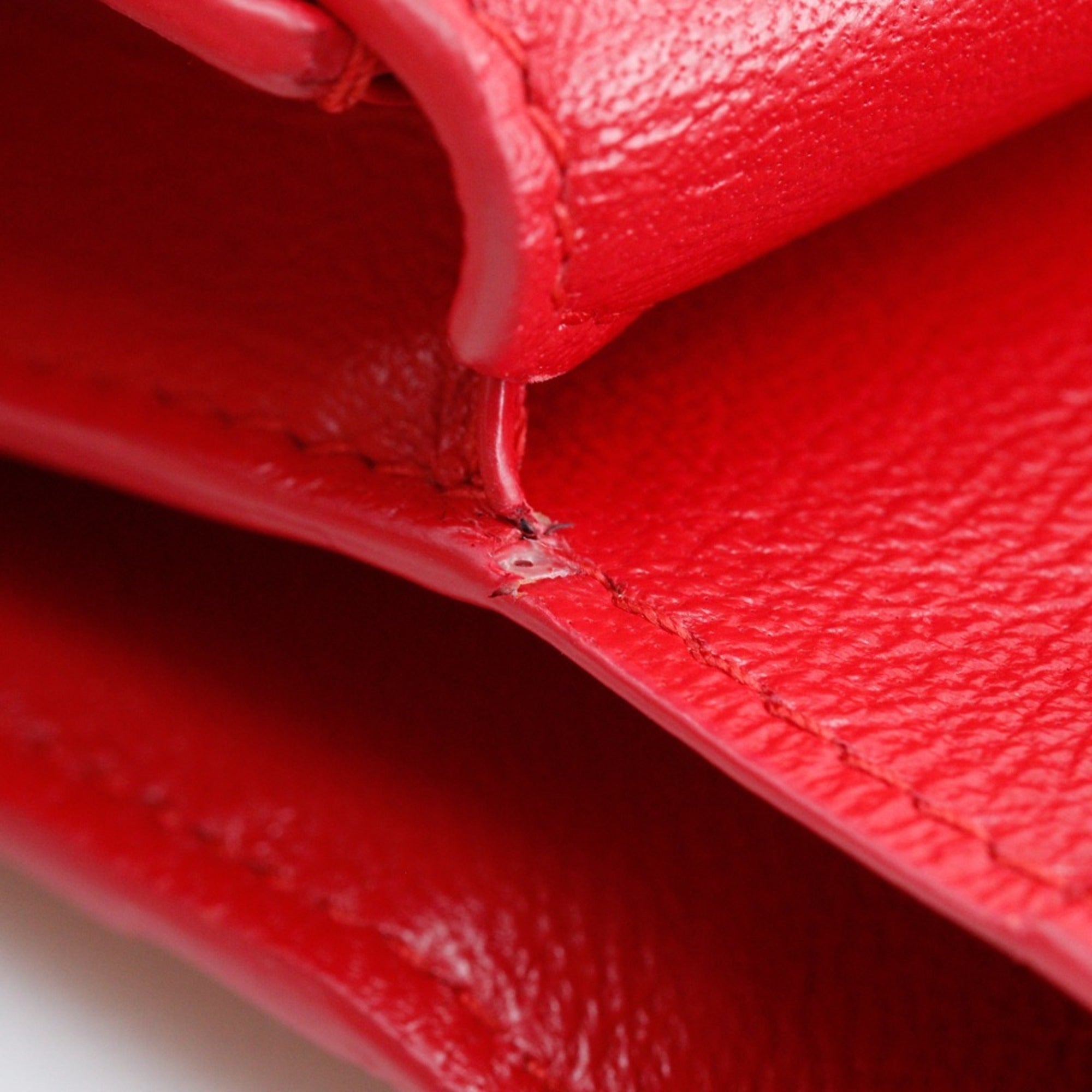 Balenciaga Red Color Leather Wallet (Bi-Fold)