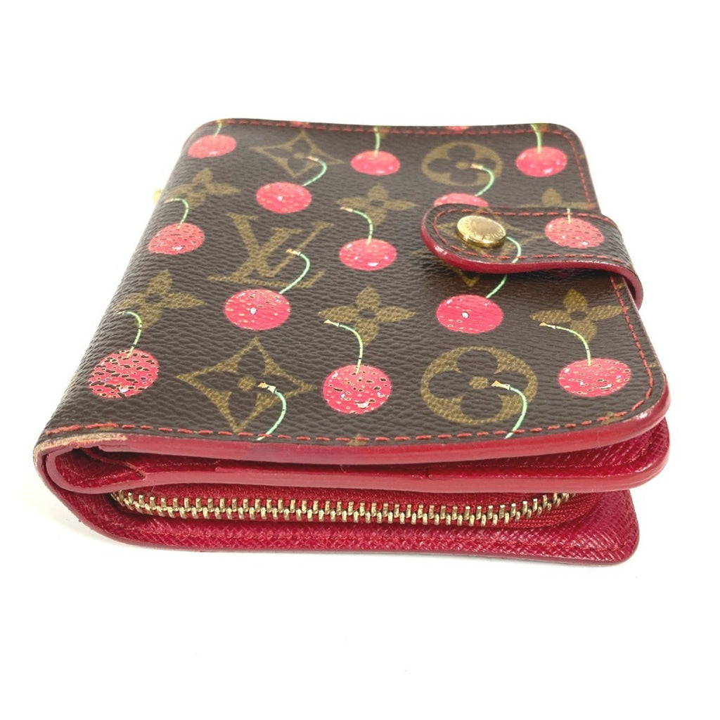 Louis Vuitton Brown Red Color Monogram Canvas Wallet