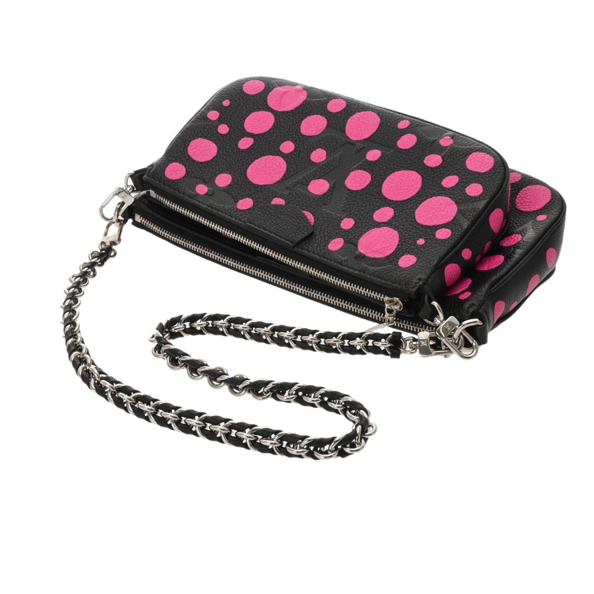 Louis Vuitton Noir Pink Leather Pochette Pouch Shoulder Bag