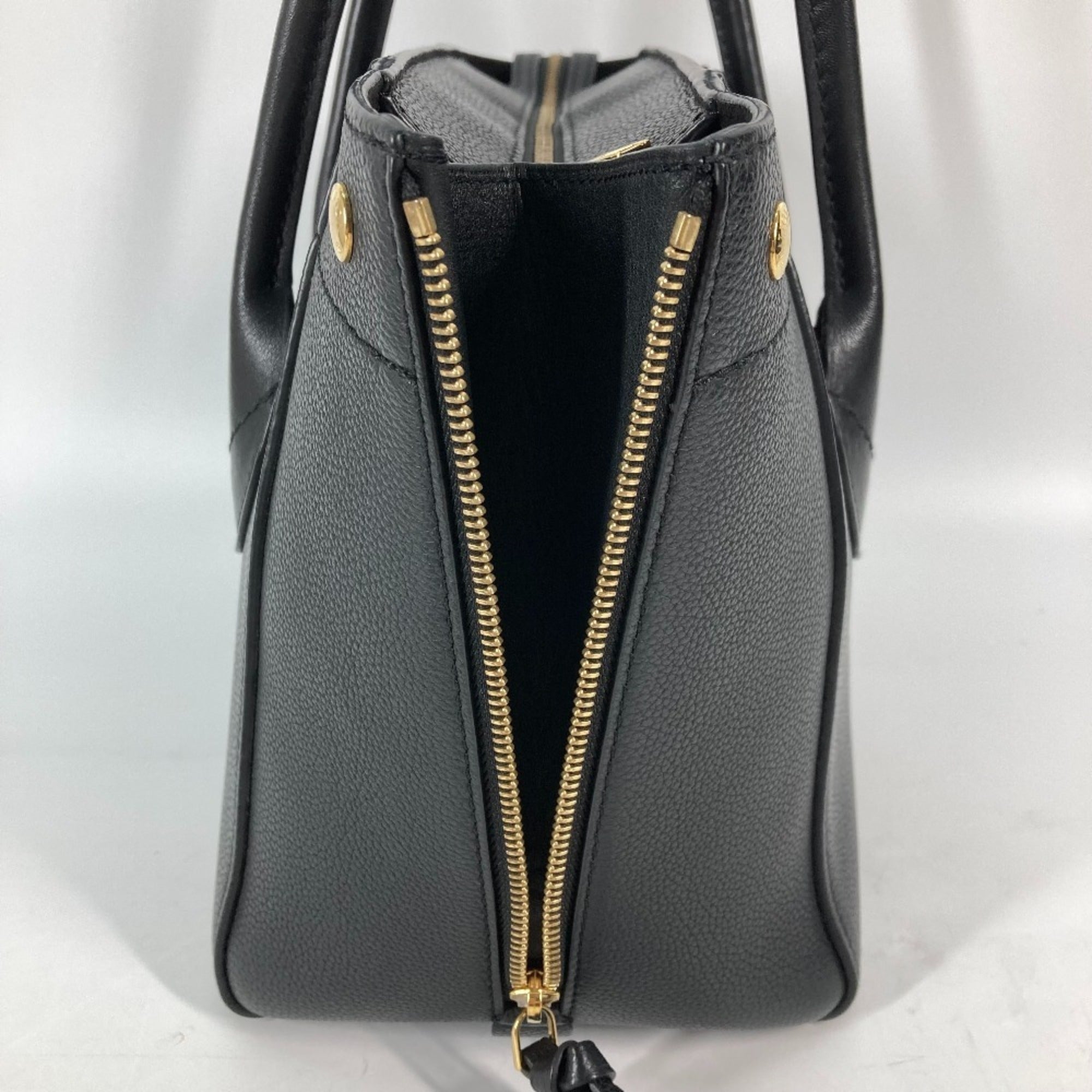 Louis Vuitton Black Noir Leather Handbag Shoulder Bag Tote Bag