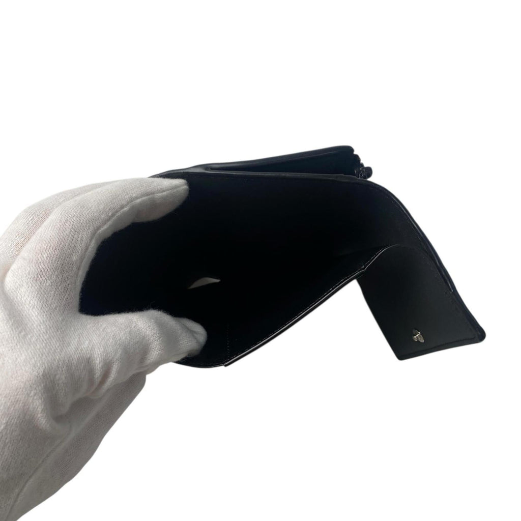 Louis Vuitton Black Noir Leather Wallet (Tri-Fold)