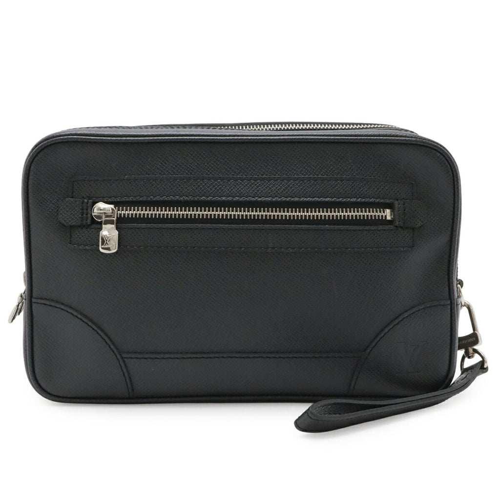 Louis Vuitton Ardoise Black Taiga Leather Leather Clutch Bag