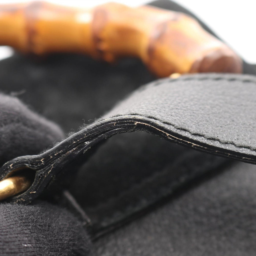 Gucci Black Suede Leather Backpack (Pre-Owned)