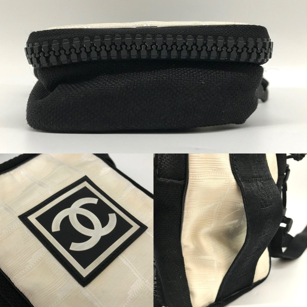 Chanel Sport Black Ivory Nylon Shoulder Bag