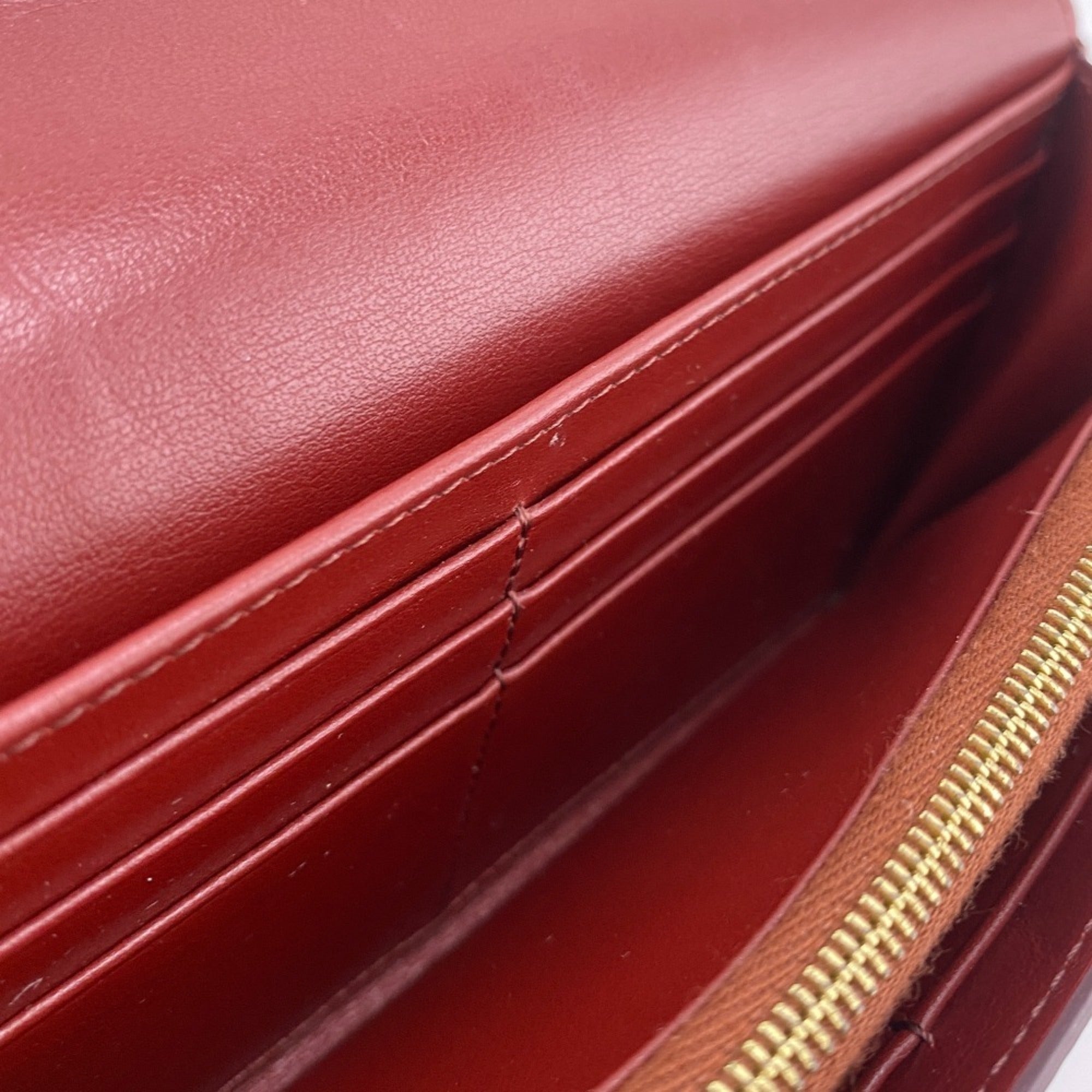 Celine Bordeaux Leather Long Wallet (Bi-Fold)