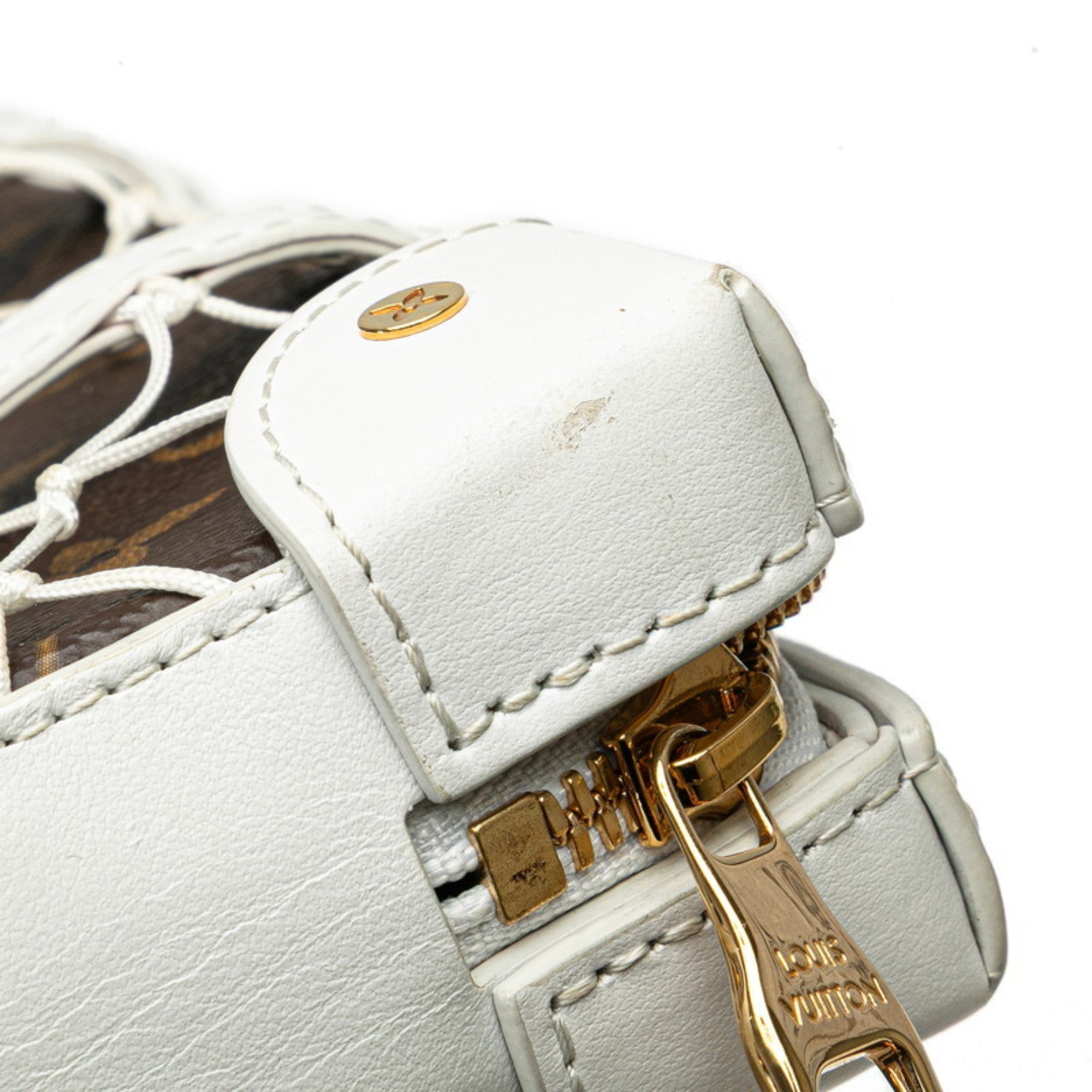 Louis Vuitton Brown White Pvc Leather Shoulder Bag Sling Bag