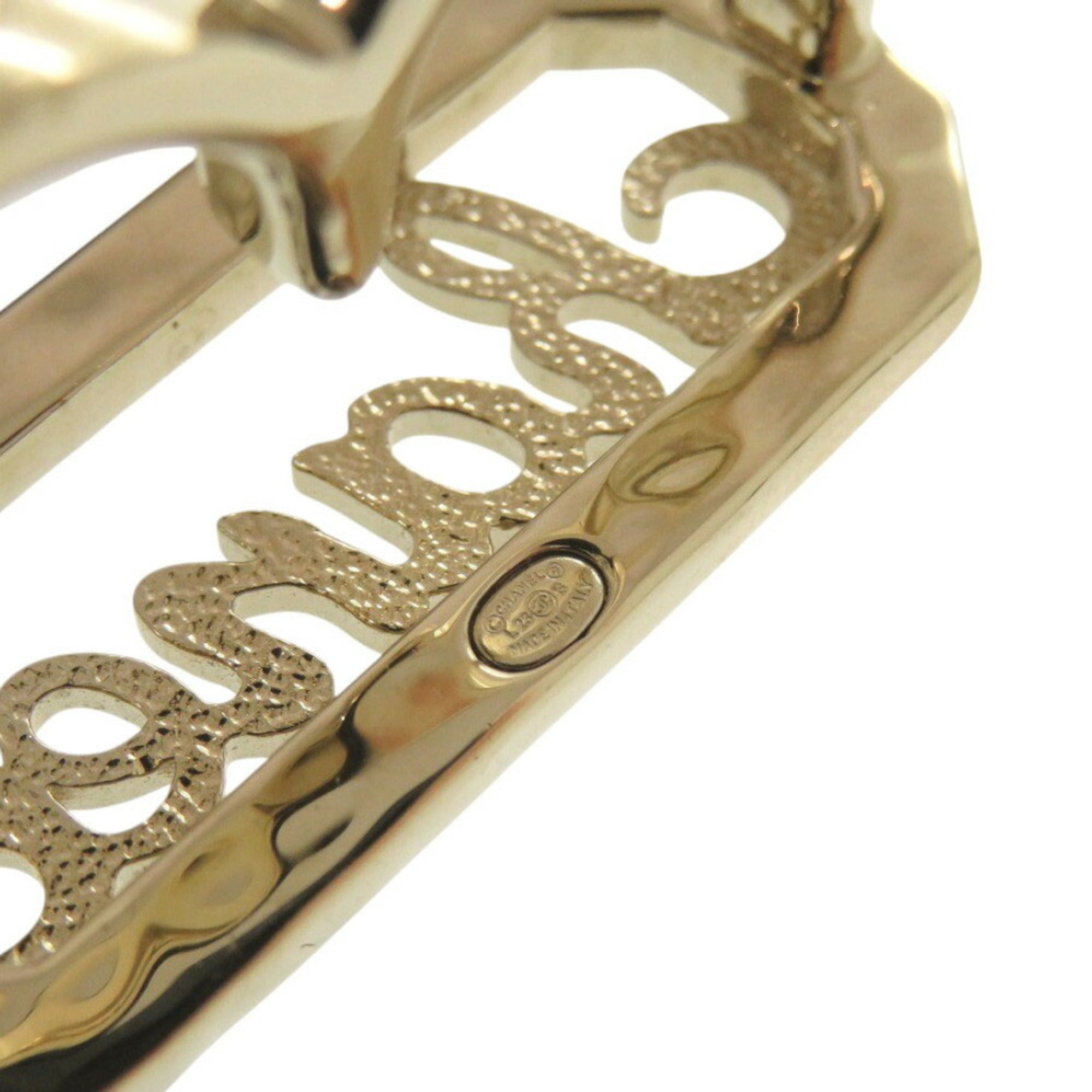 Chanel Gold Artificial Pearl Metal Band Ring