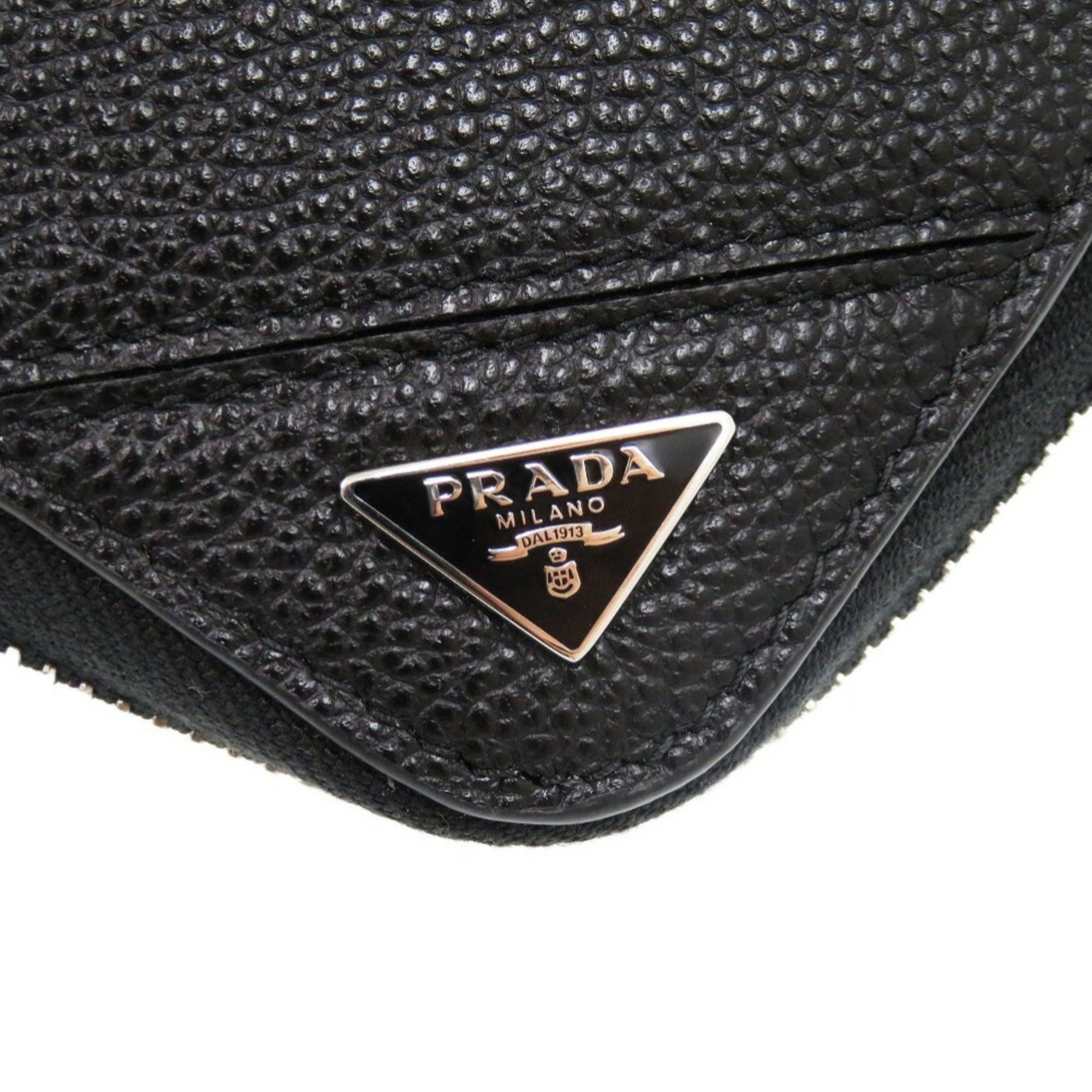 Prada Black Leather Long Wallet (Bi-Fold)