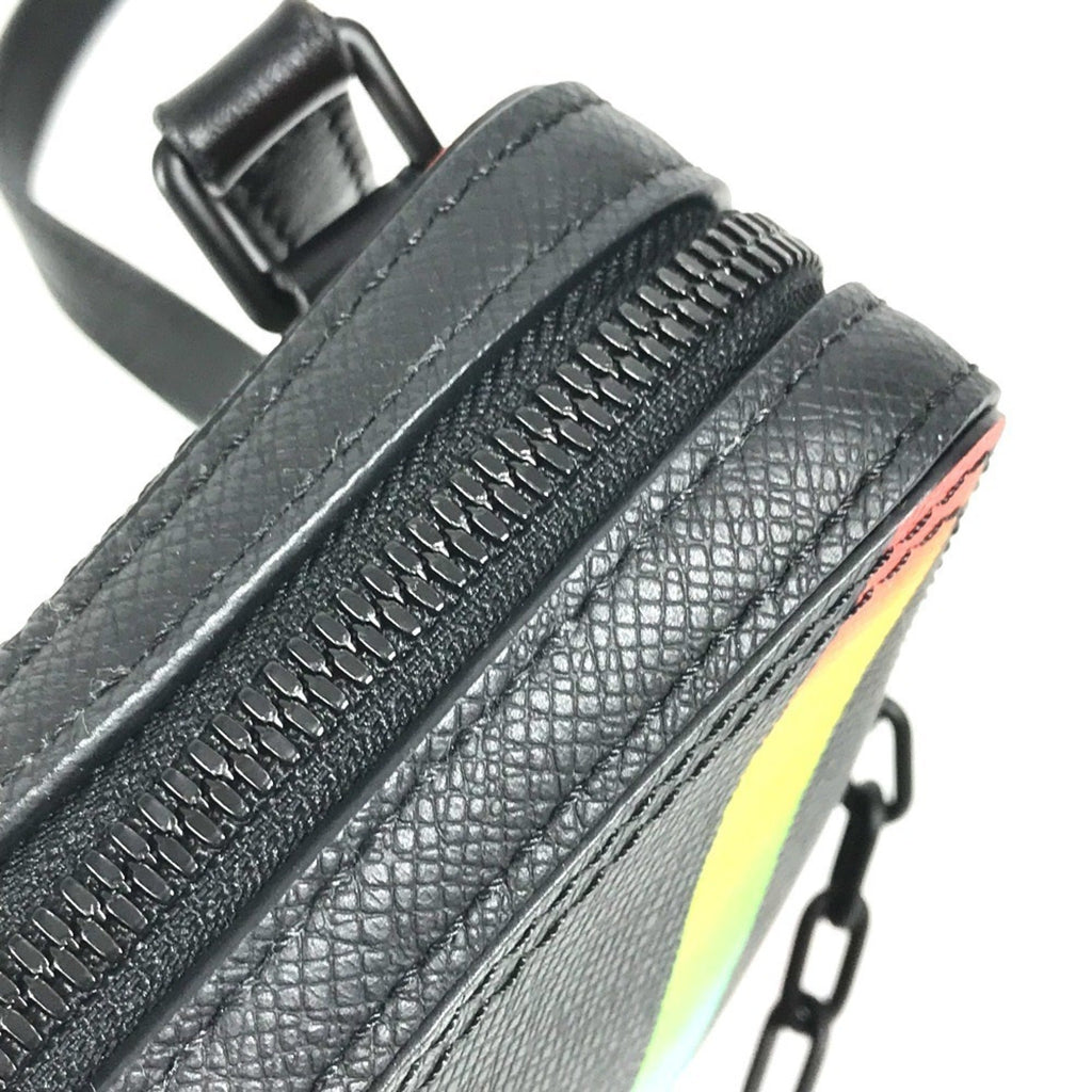 Louis Vuitton Black Multi-Color Taiga Leather Pochette Shoulder Bag