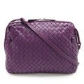 Bottega Veneta Intrecciato Purple Leather Pochette Shoulder Bag