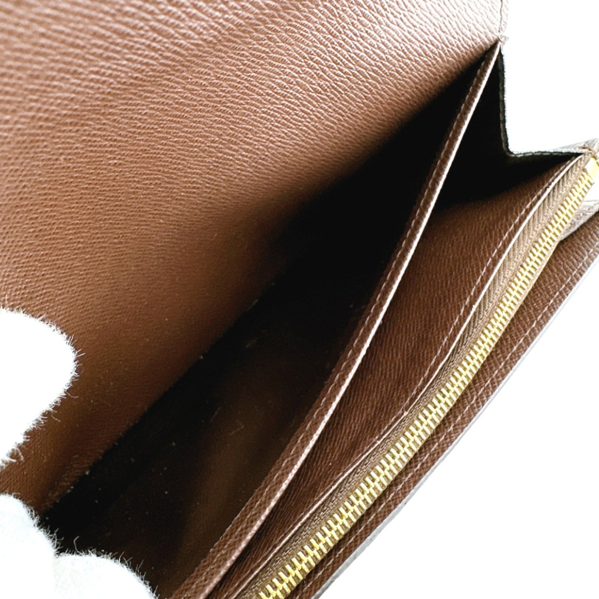 Louis Vuitton Brown Ebene Damier Canvas Long Wallet (Tri-Fold)