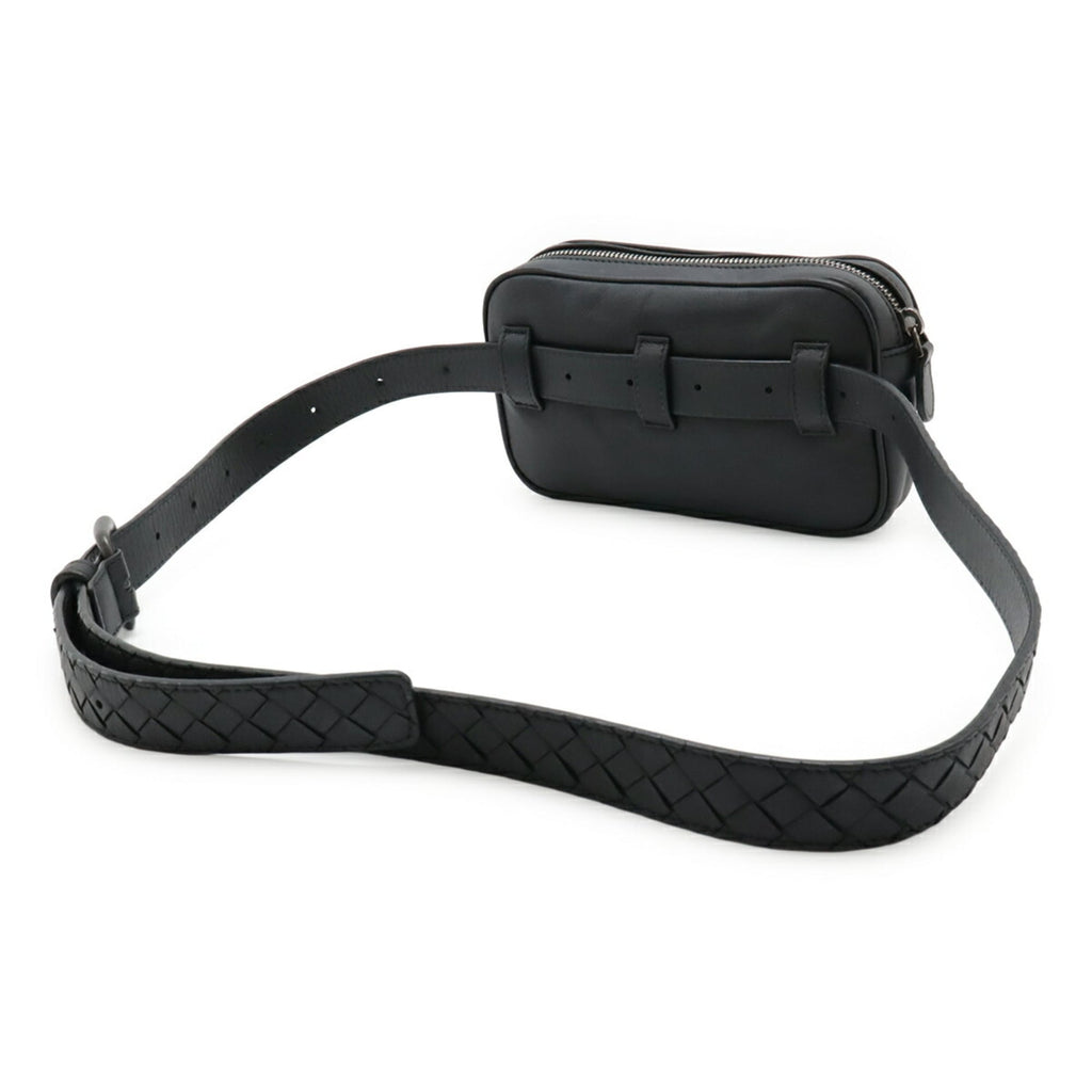 Bottega Veneta Black Intrecciato Fanny Pack Pouch
