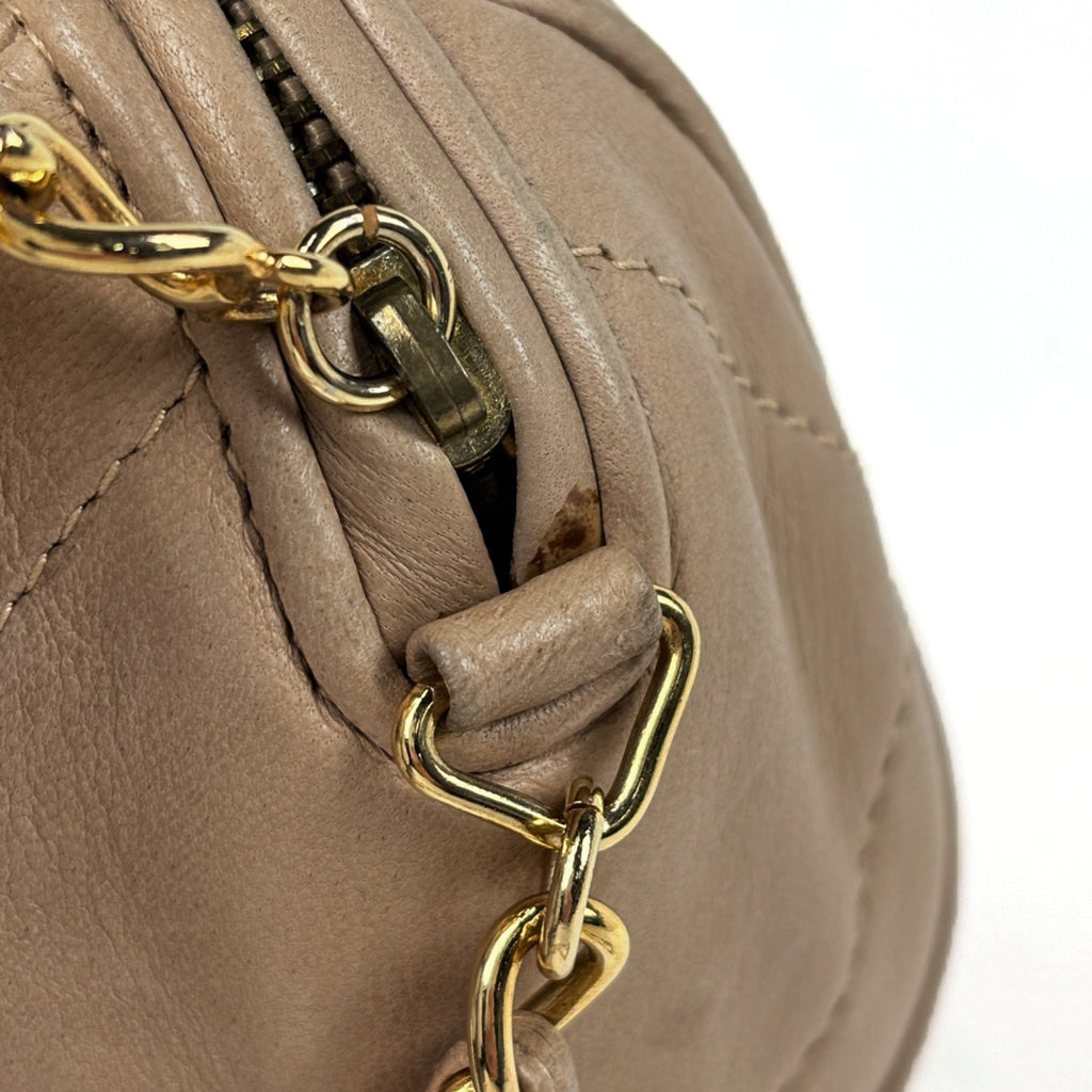 Chanel Matelasse Beige Leather Shoulder Bag