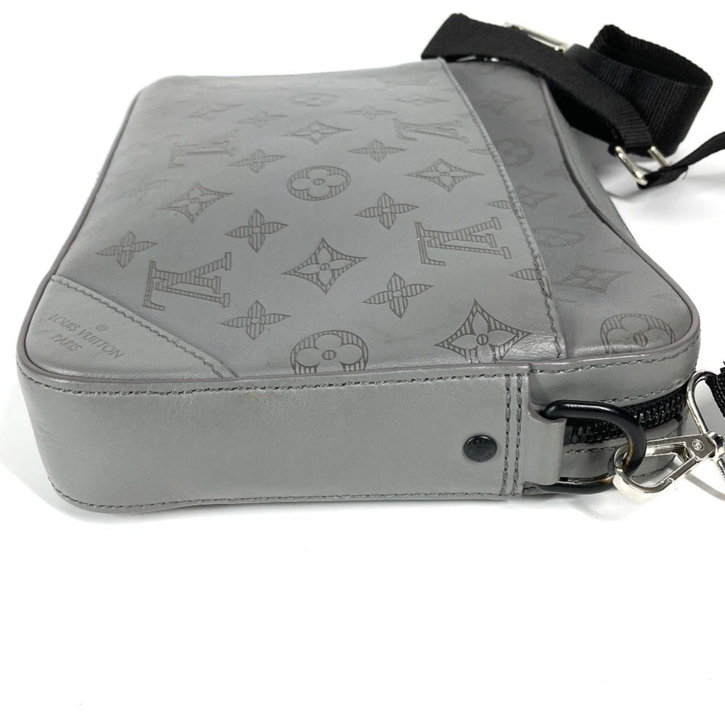 Louis Vuitton Gray Monogram Shadow Clutch Bag Shoulder Bag