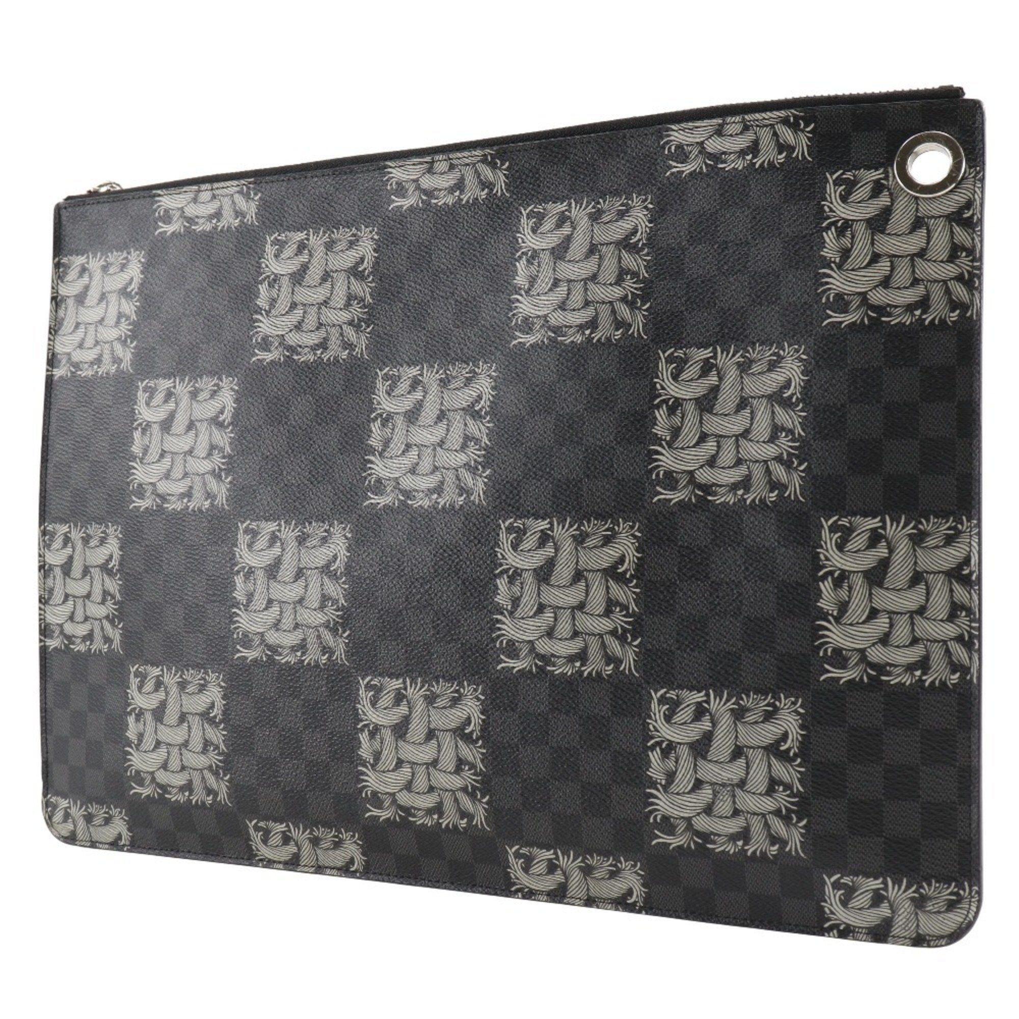 Louis Vuitton Black Damier Graphite Canvas Clutch Bag Pochette