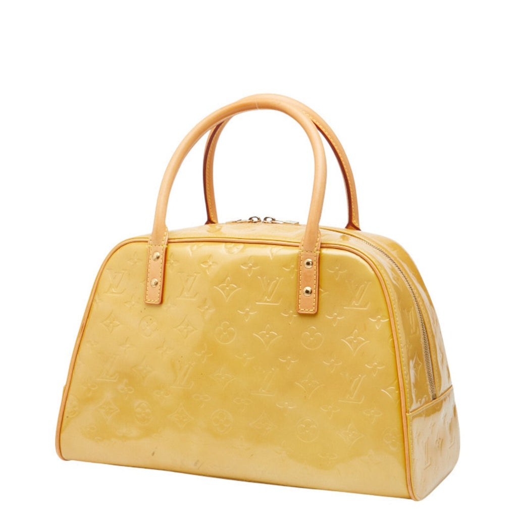 Louis Vuitton Beige Yellow Patent Leather Boston Bag Handbag