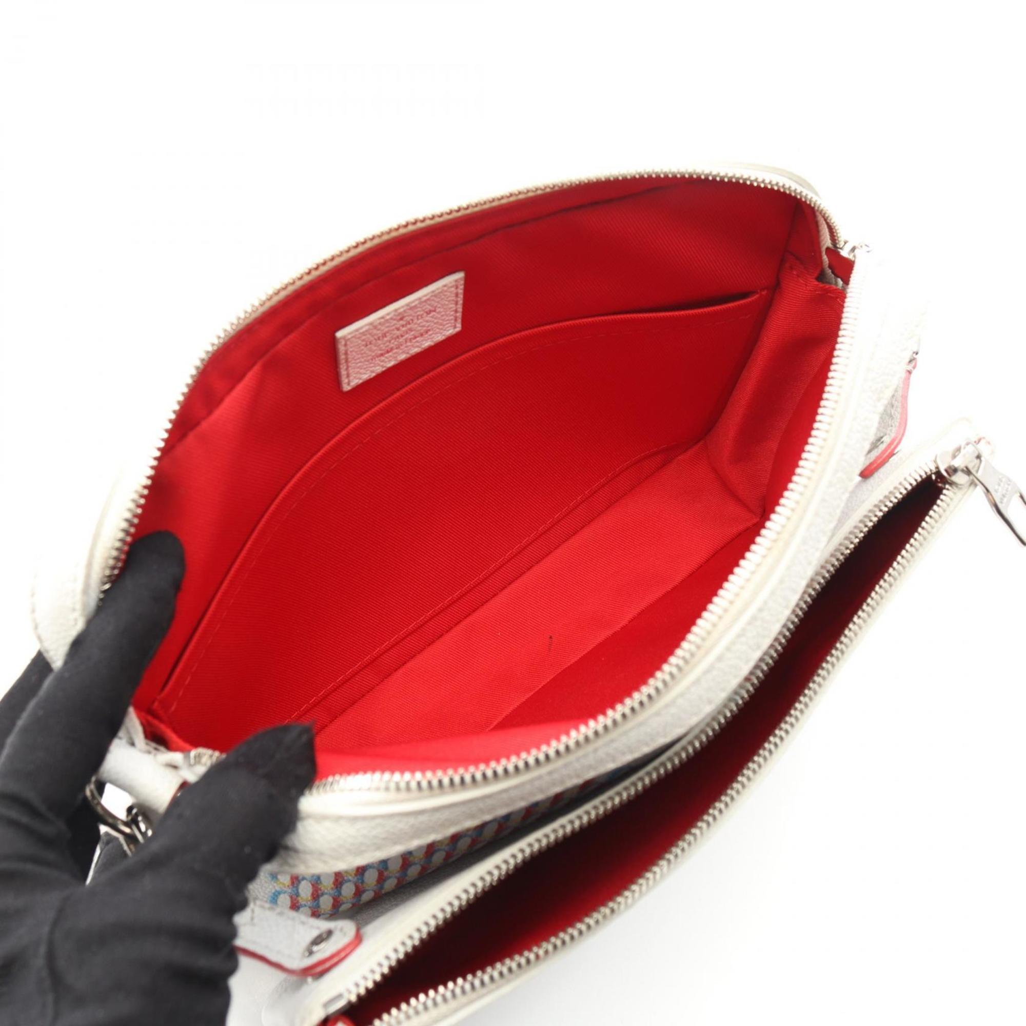 Louis Vuitton Multi-Color White Leather Shoulder Bag
