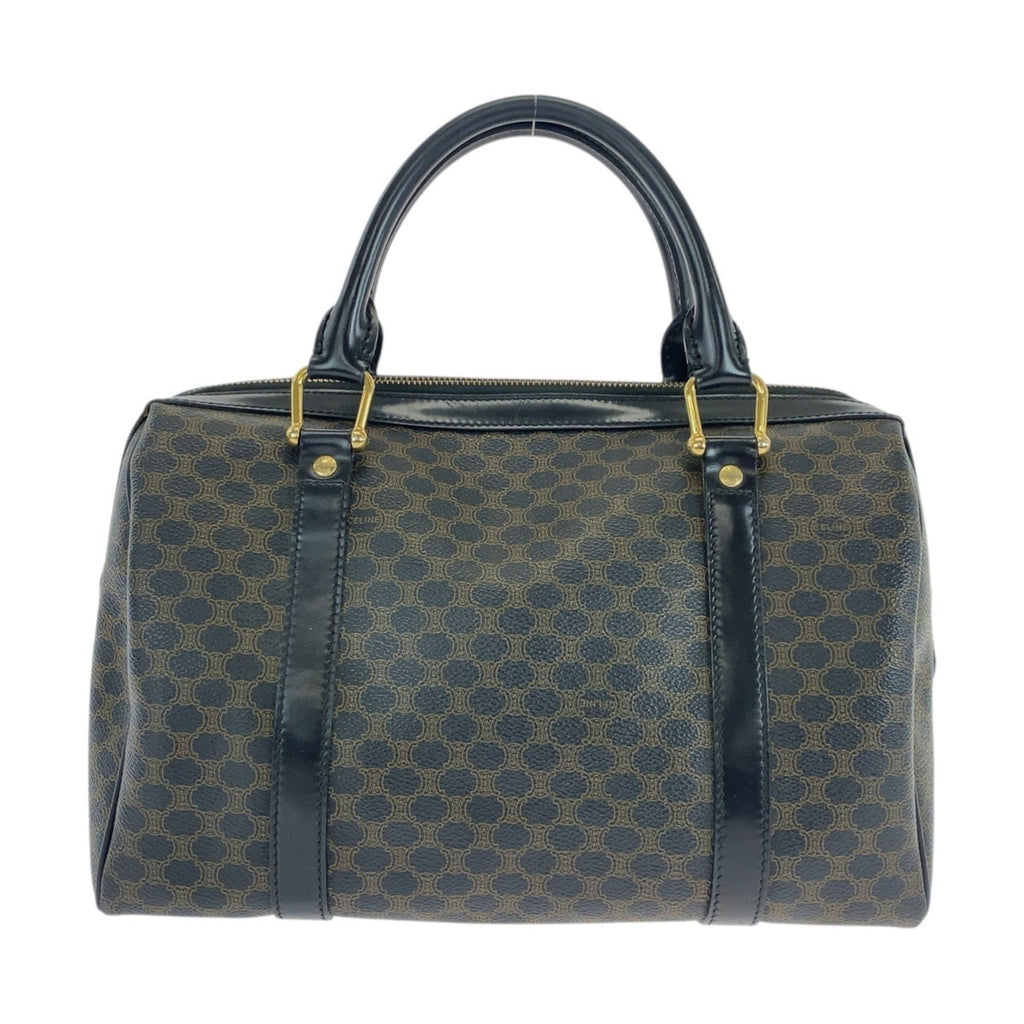 Celine Black Brown Pvc Boston Bag Handbag
