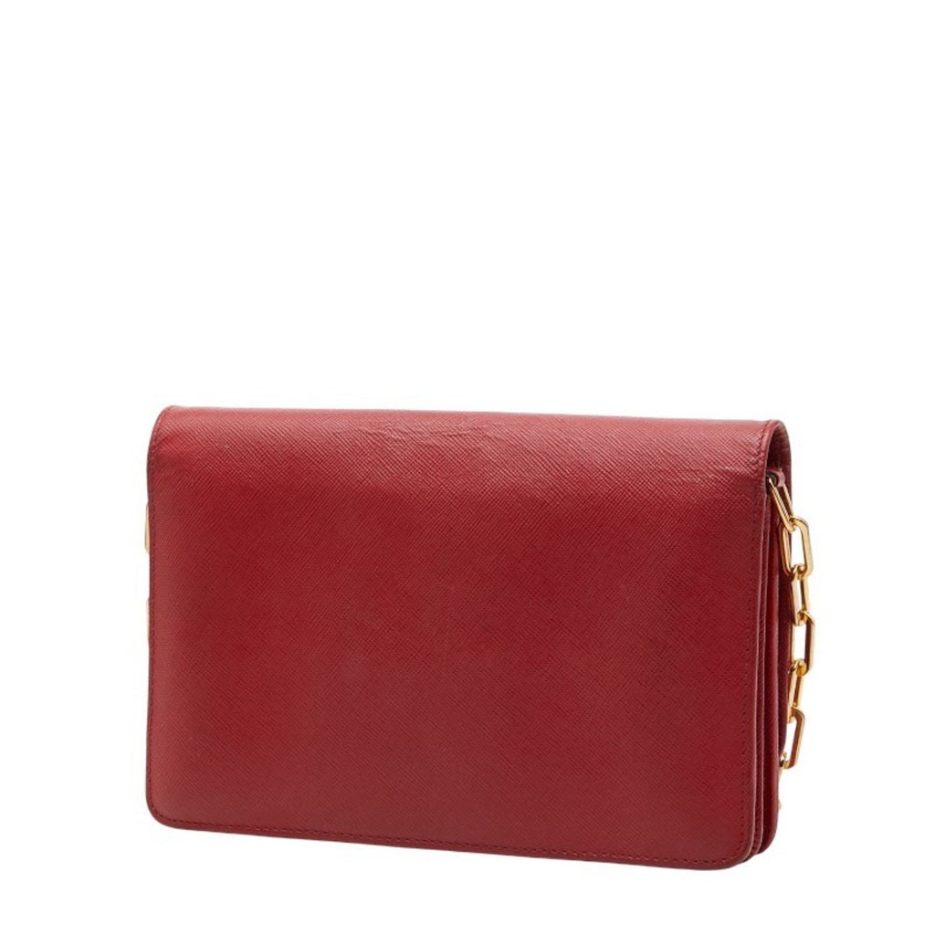 Prada Red Color Leather Shoulder Bag