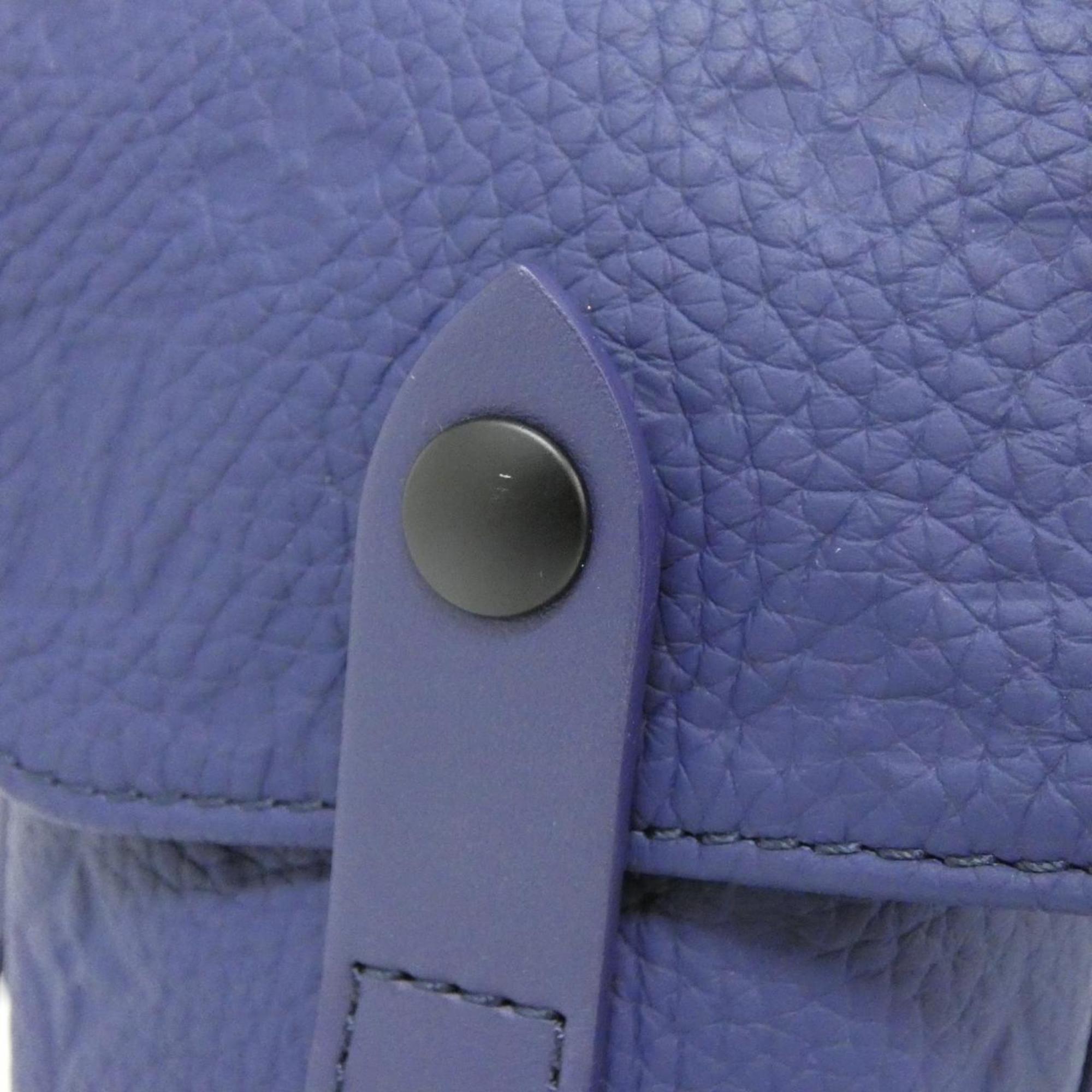 Louis Vuitton Black Blue Leather Backpack