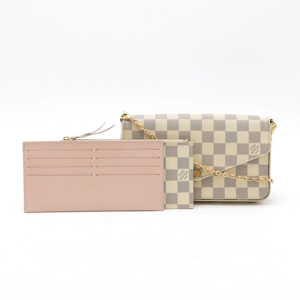 Louis Vuitton Damier Azur Ivory Pvc Clutch Bag Pochette Shoulder Bag