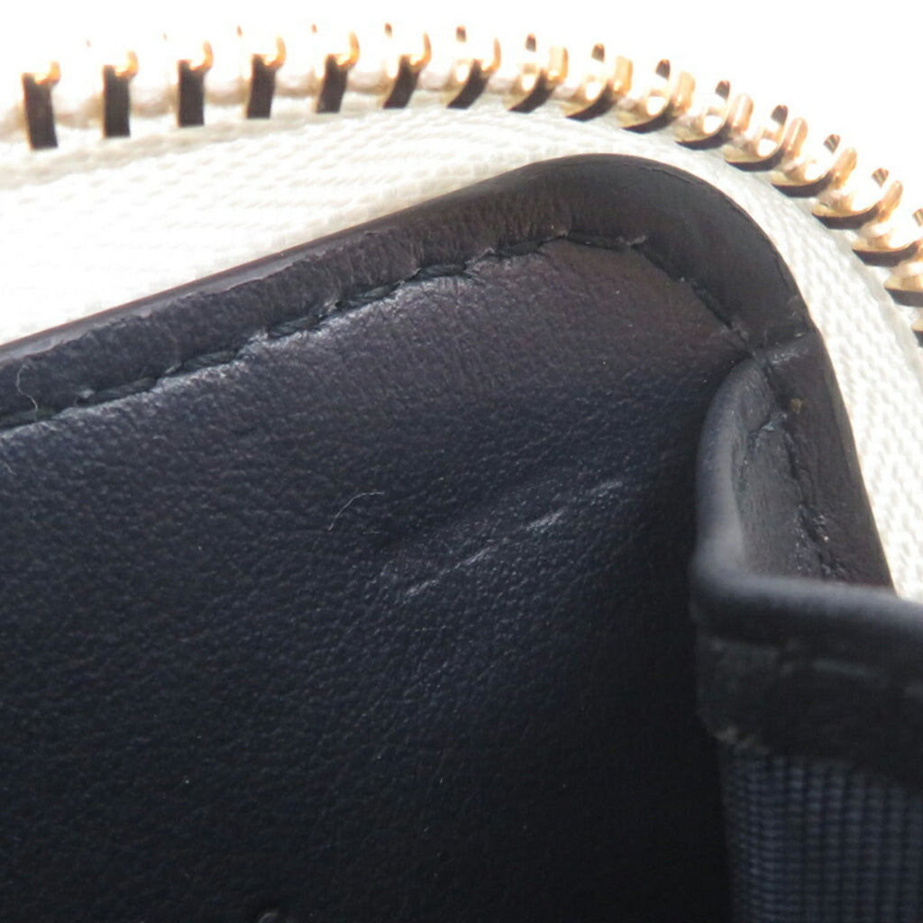 Christian Dior Black White Leather Coin Purse/Coin Case (Pre-Owned)