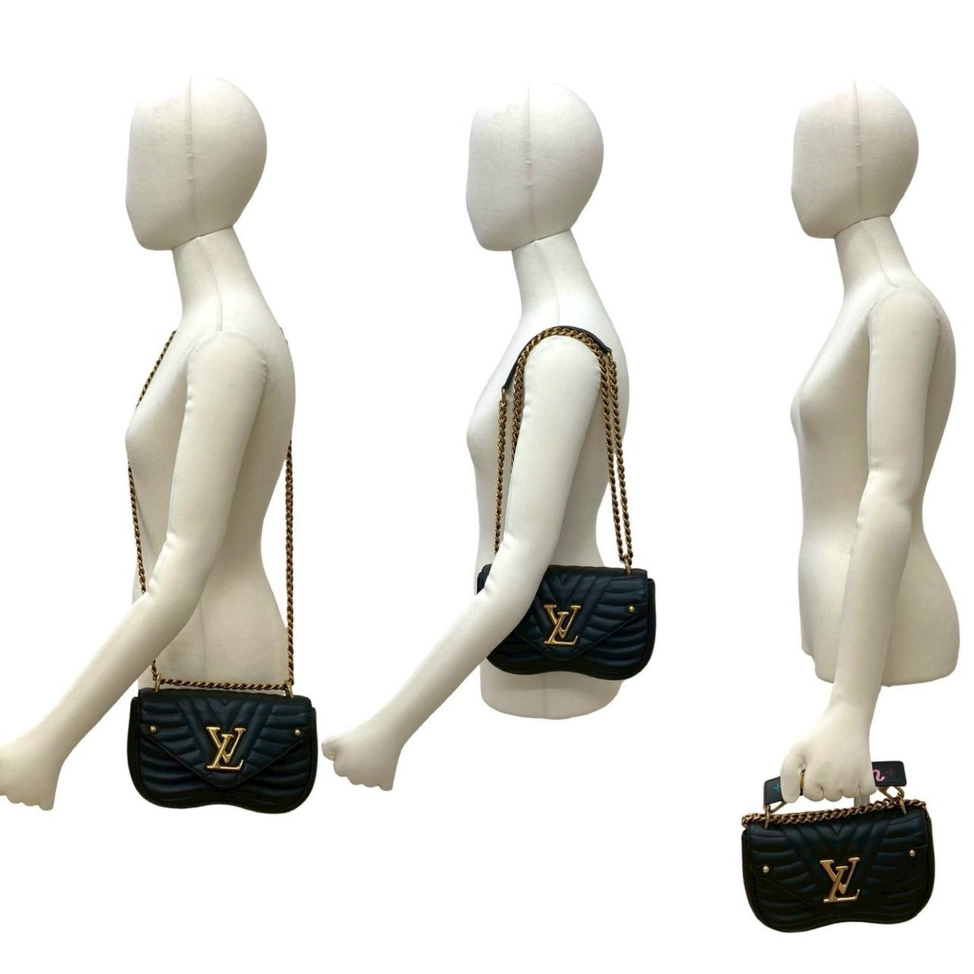 Louis Vuitton Black Leather Handbag Shoulder Bag