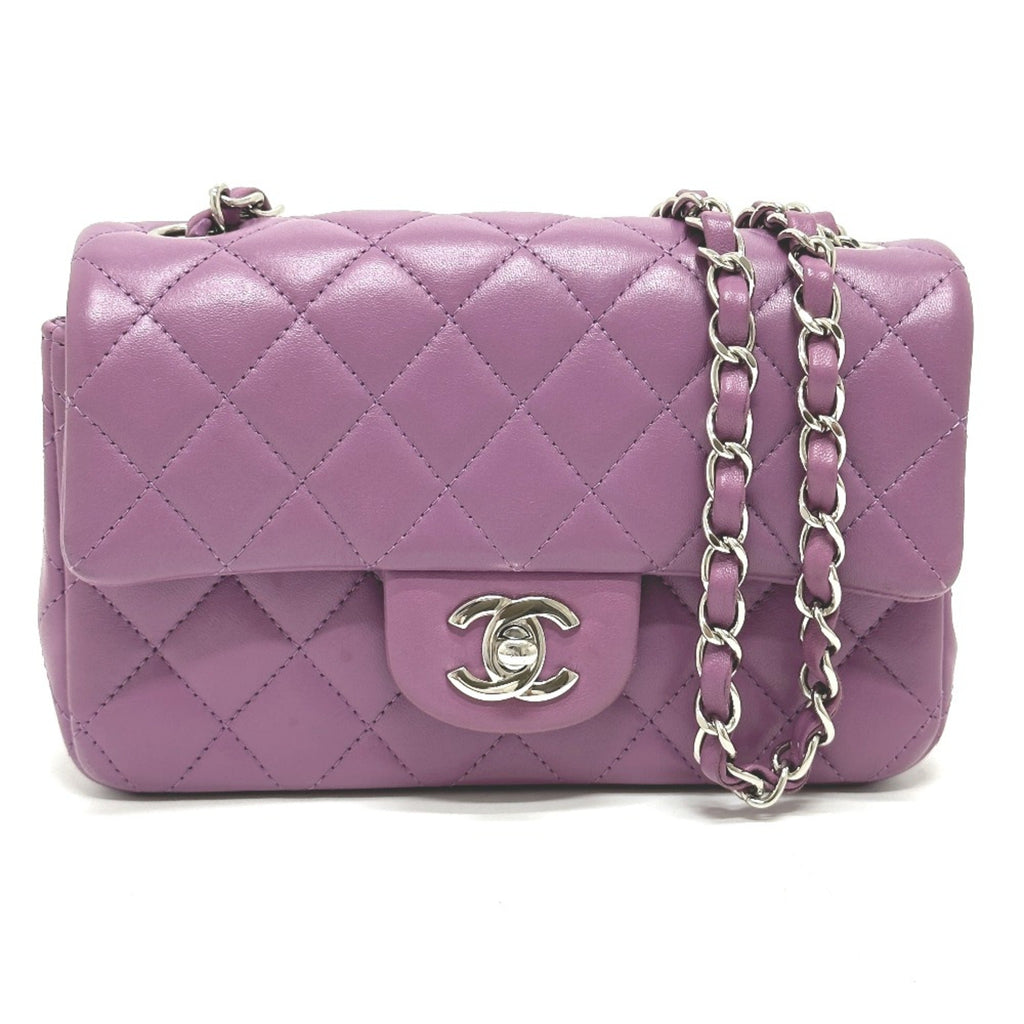 Chanel Purple Leather Shoulder Bag