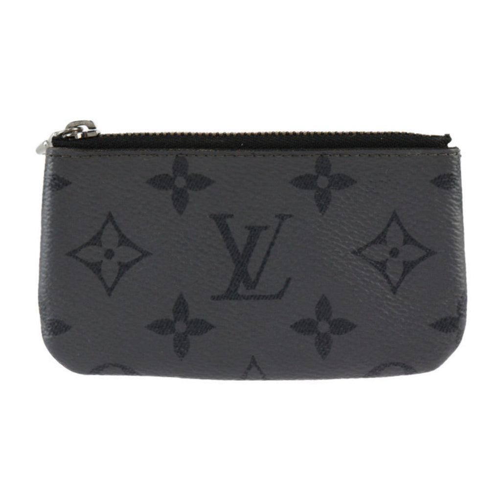 Louis Vuitton Black Gray Pvc Leather Coin Purse/Coin Case