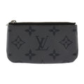 Louis Vuitton Black Gray Pvc Leather Coin Purse/Coin Case