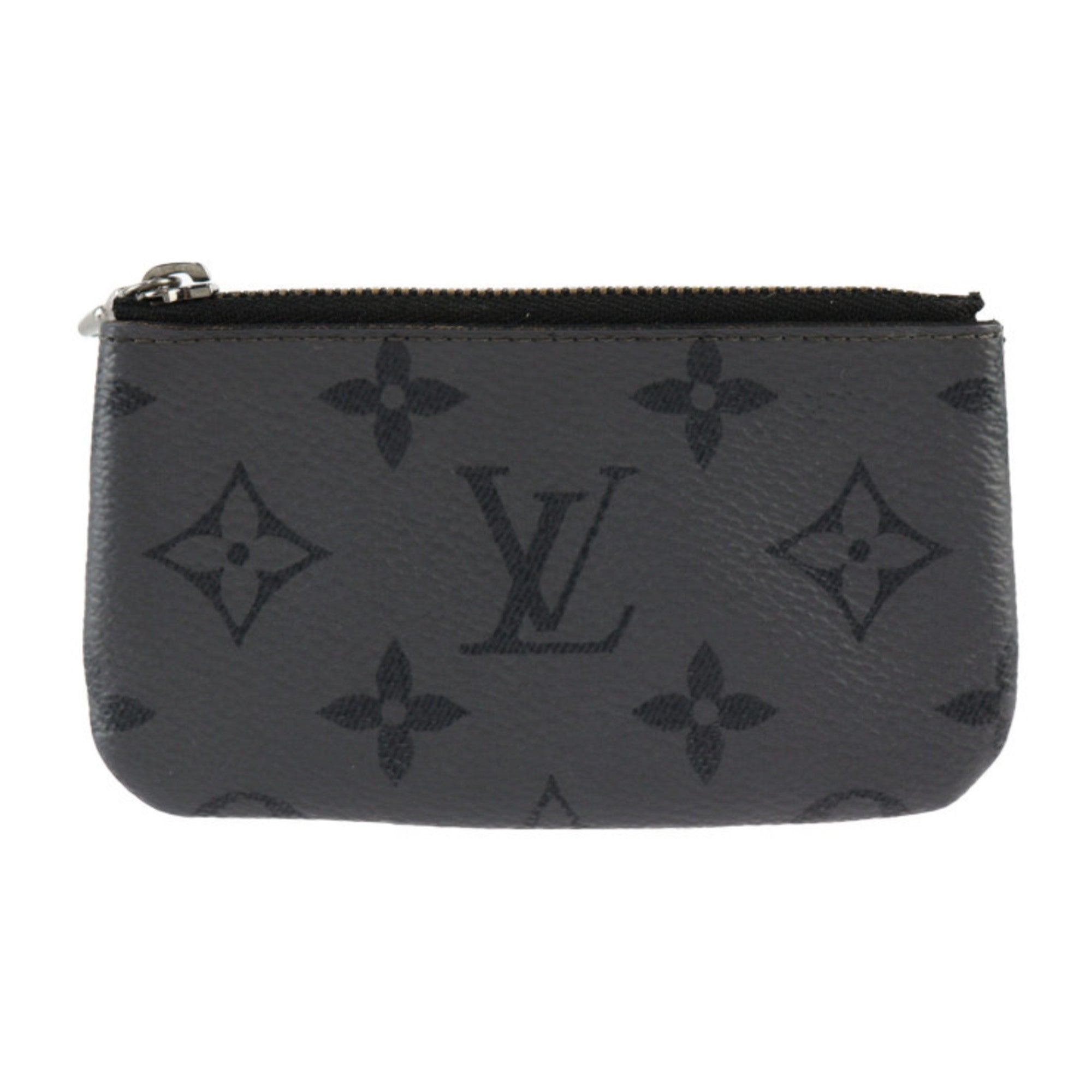 Louis Vuitton Black Gray Pvc Leather Coin Purse/Coin Case