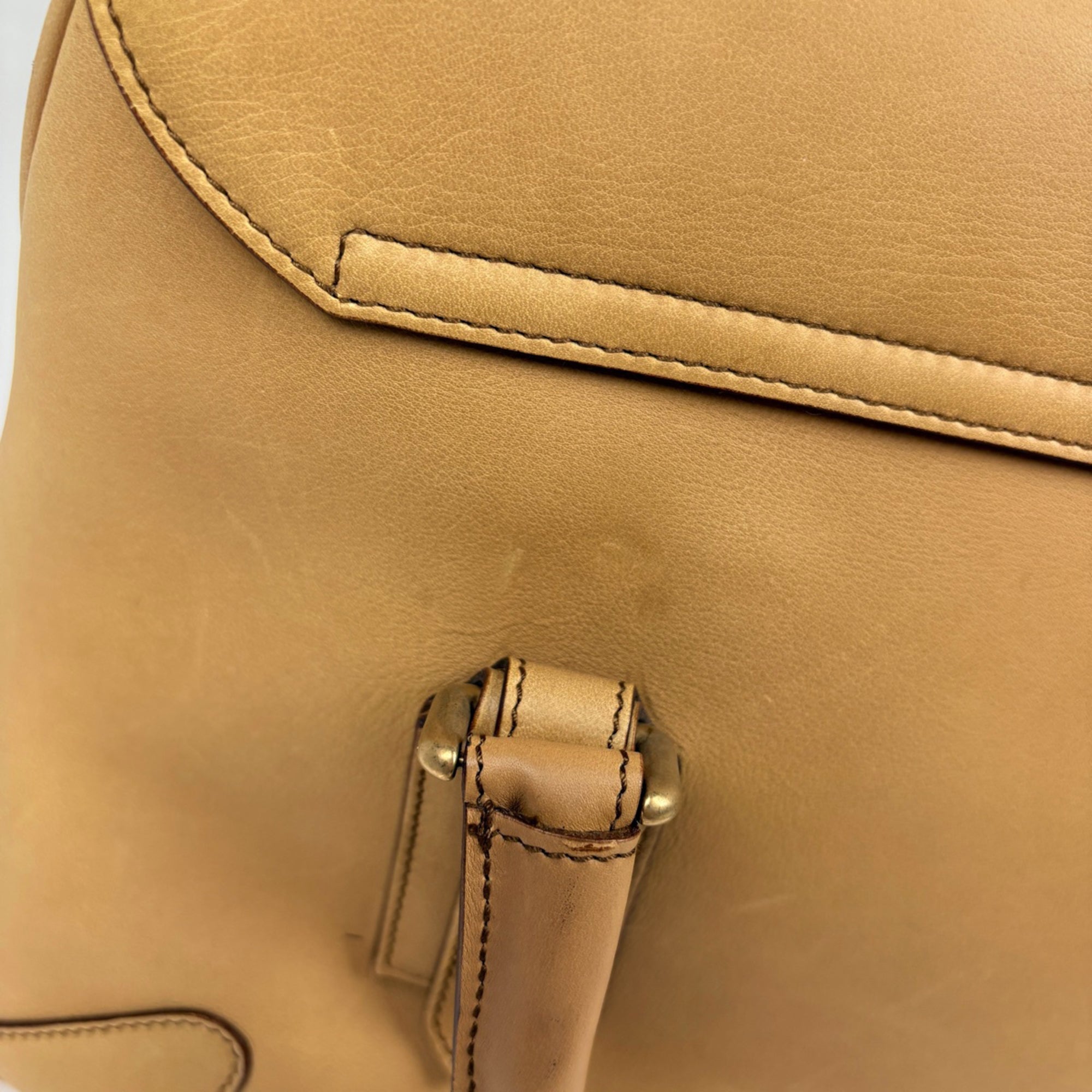 Gucci Beige Brown Leather Handbag (Pre-Owned)