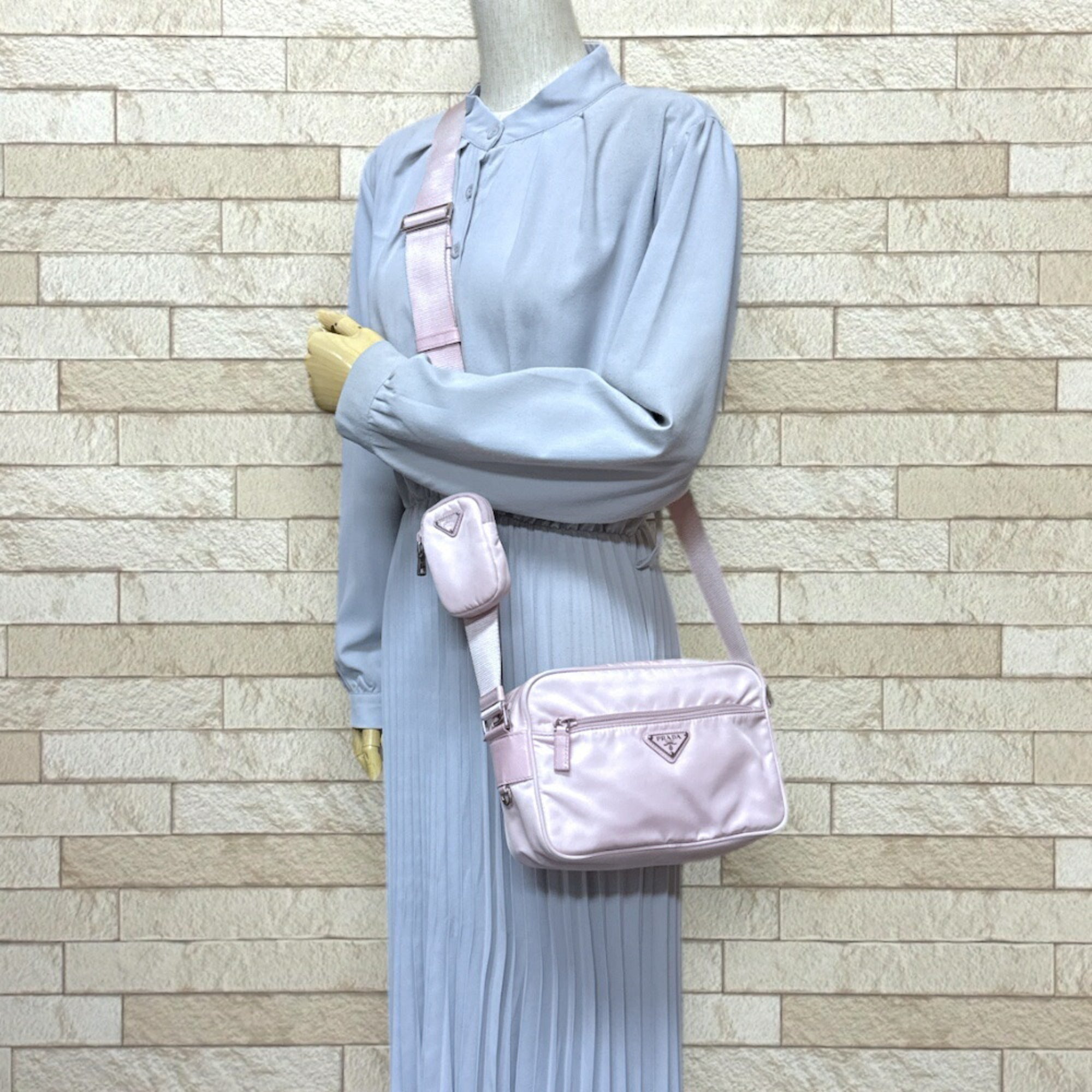 Prada Pink Nylon Shoulder Bag