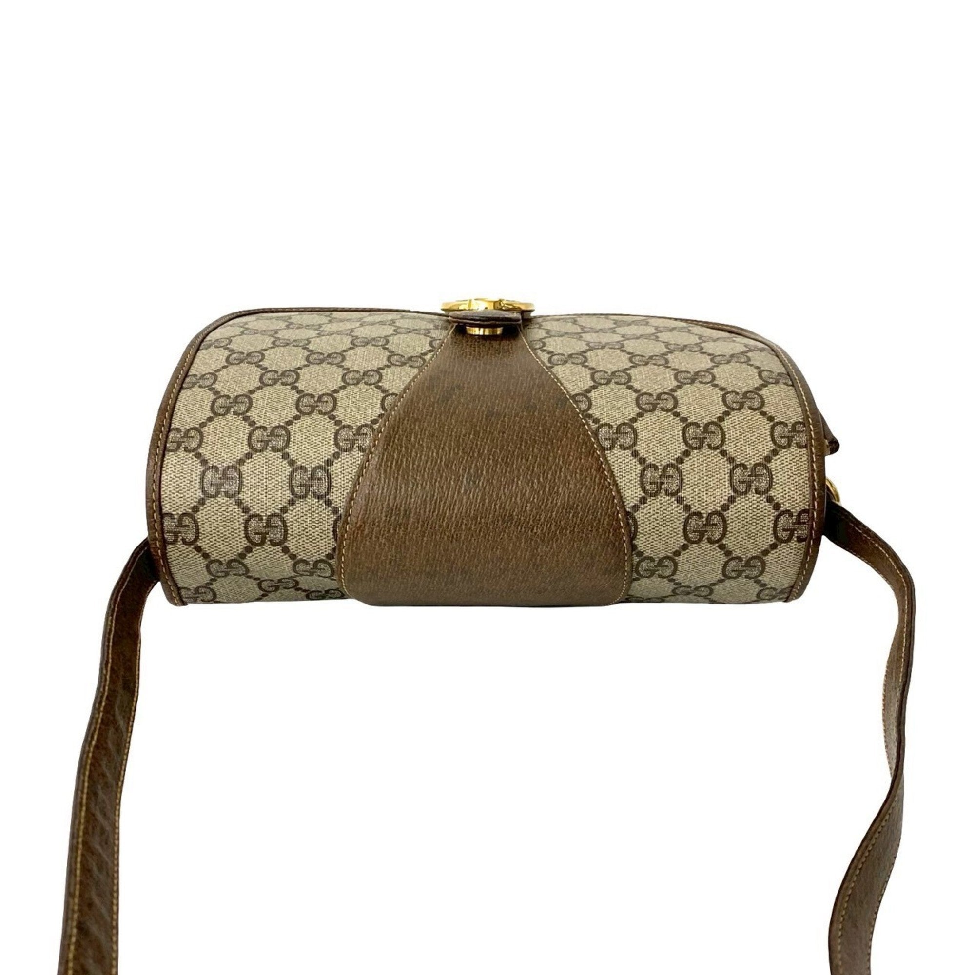 Gucci Brown Leather Pvc Pochette Shoulder Bag (Pre-Owned)