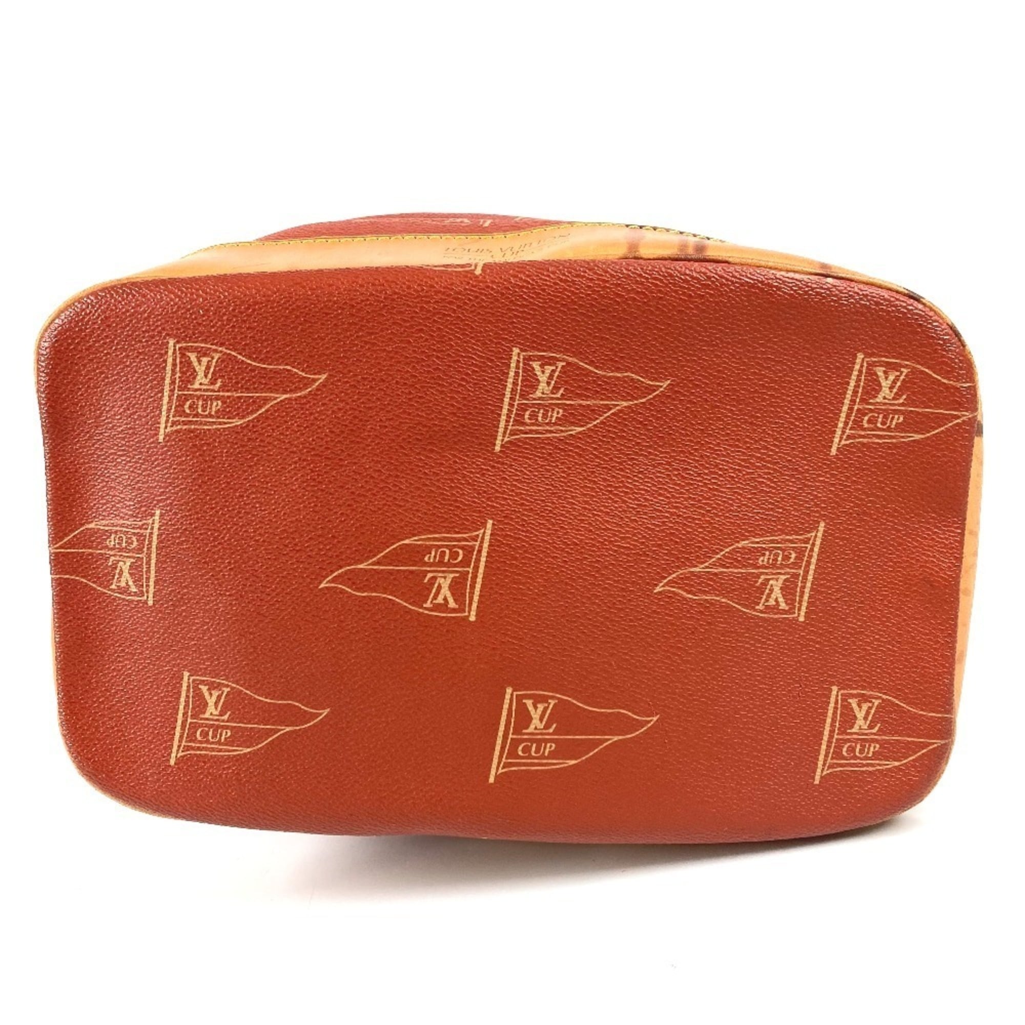Louis Vuitton Orange Leather Canvas Shoulder Bag