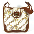 Louis Vuitton Brown White Vinyl Leather Shoulder Bag