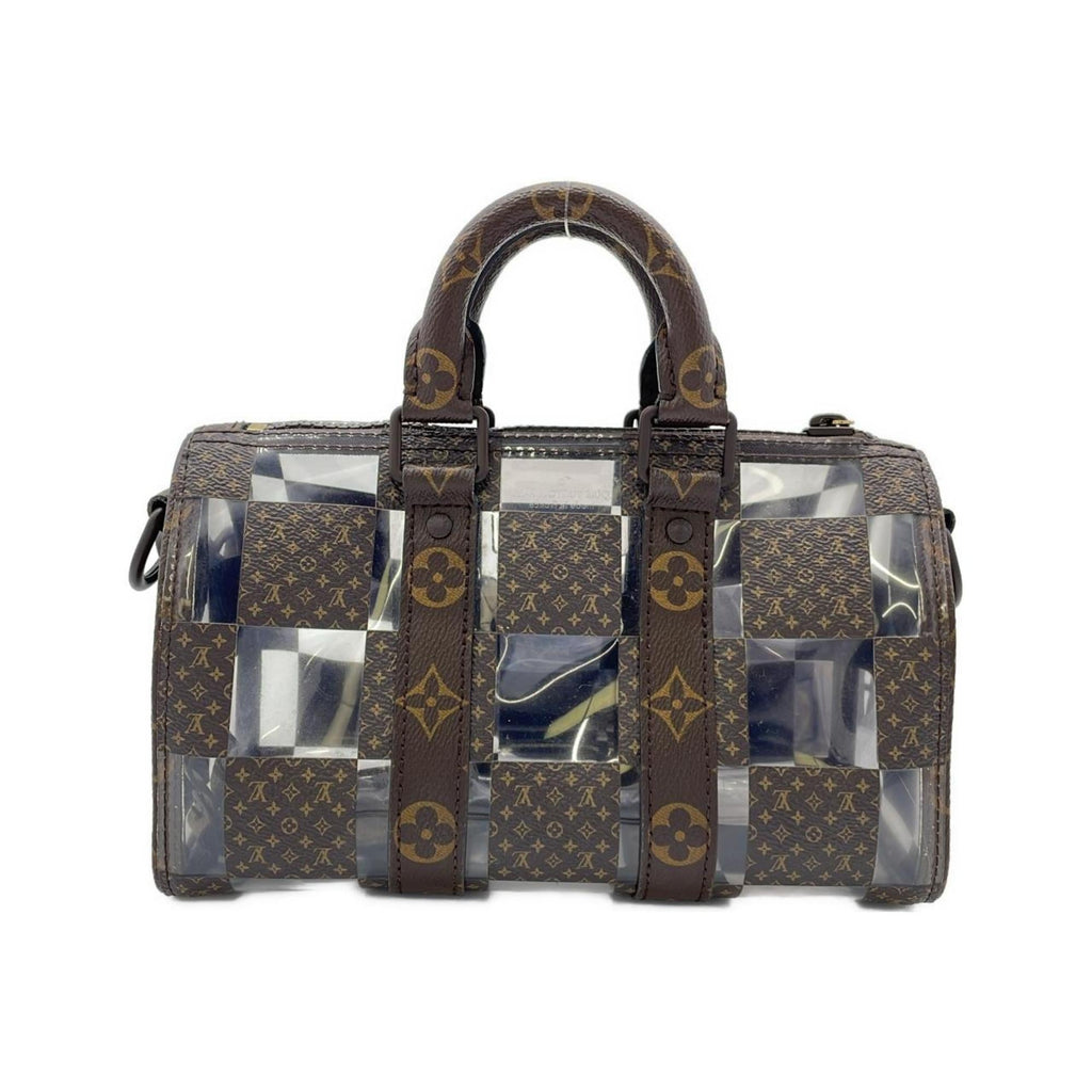 Louis Vuitton Marron Coated Canvas Pvc Boston Bag