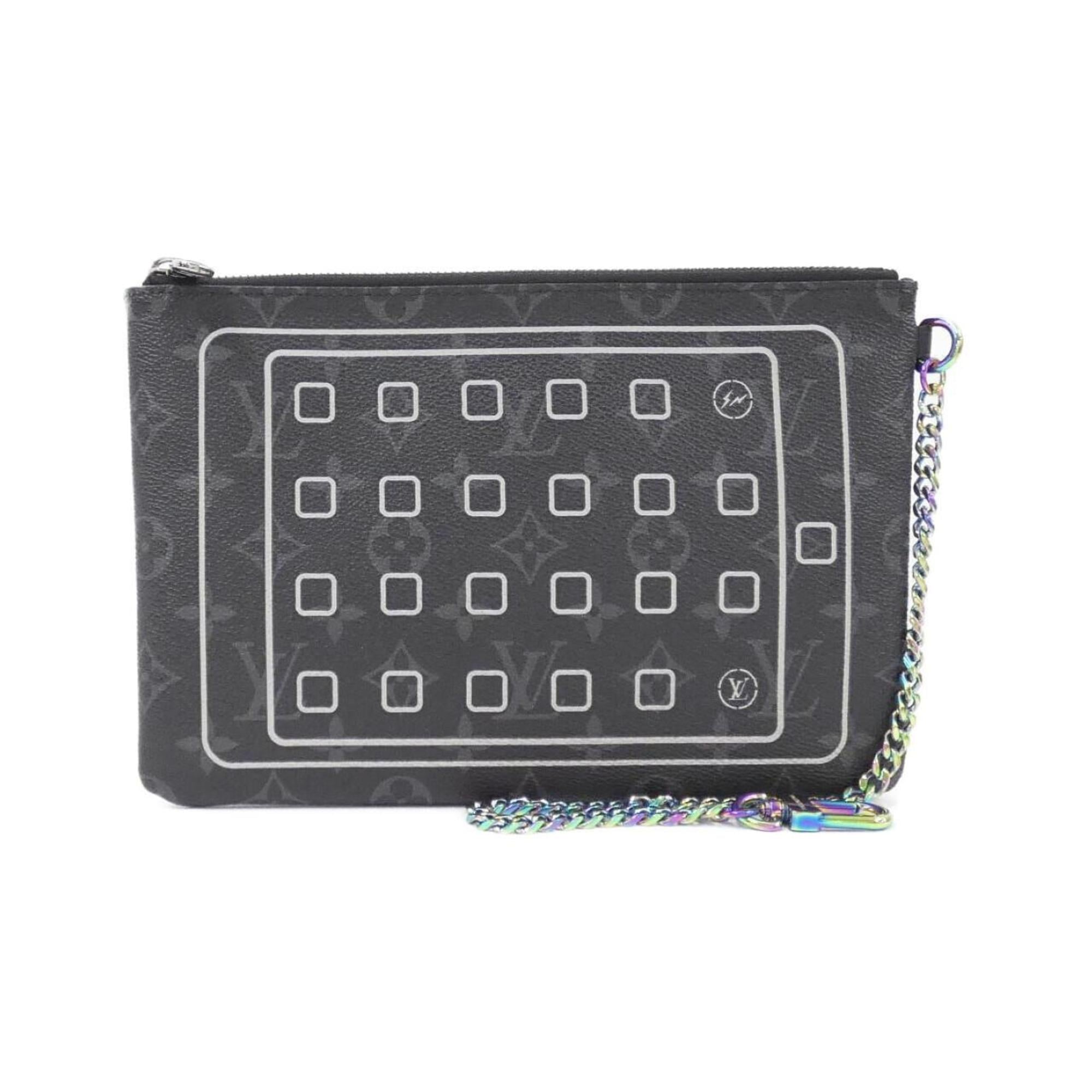 Louis Vuitton Black Coated Canvas Pouch