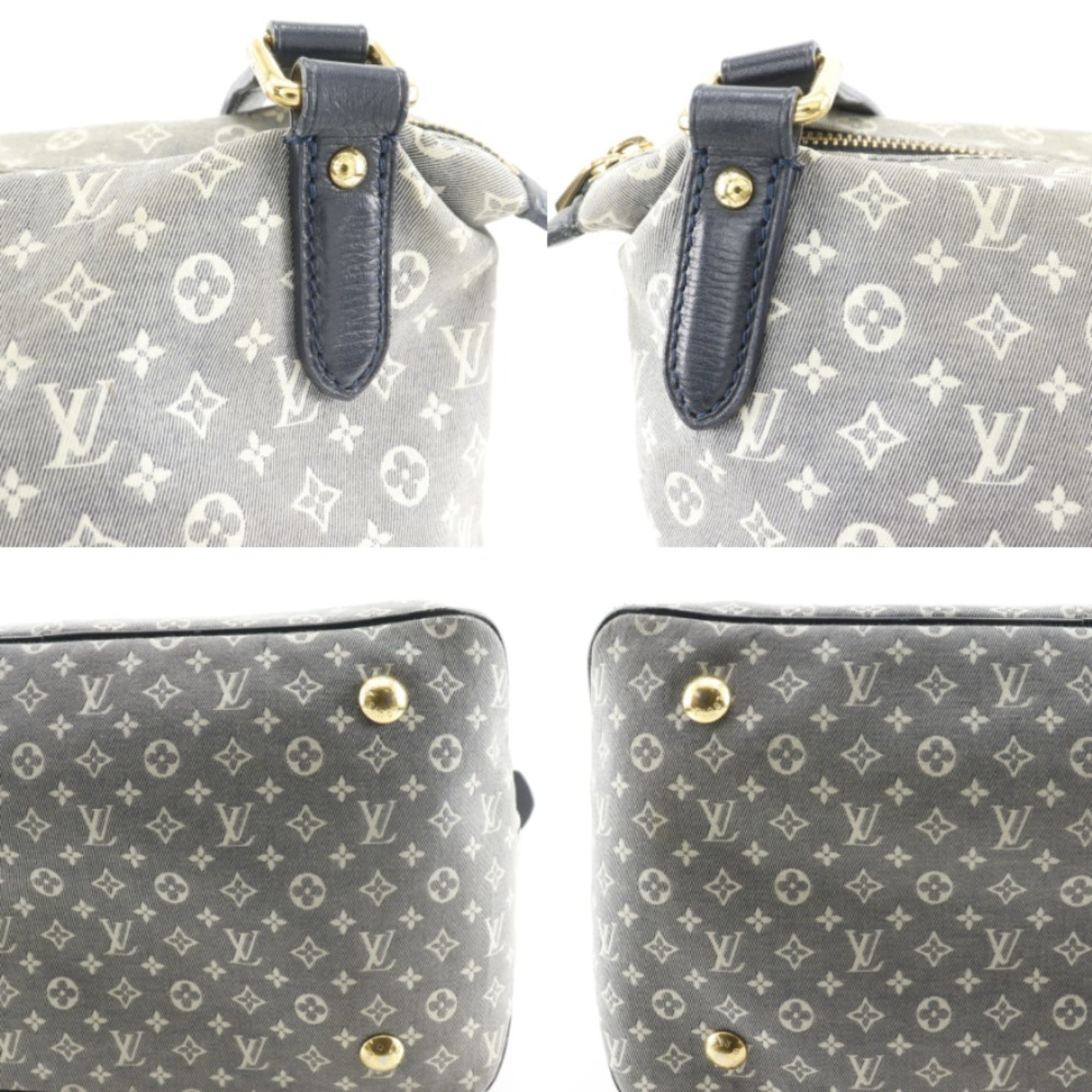 Louis Vuitton Gray Navy Canvas Shoulder Bag Tote Bag