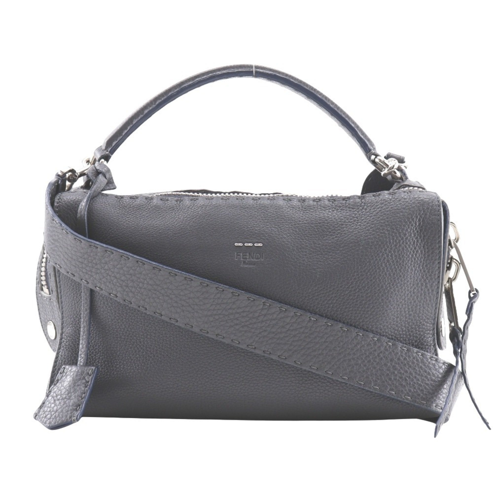 Fendi Gray Leather Handbag