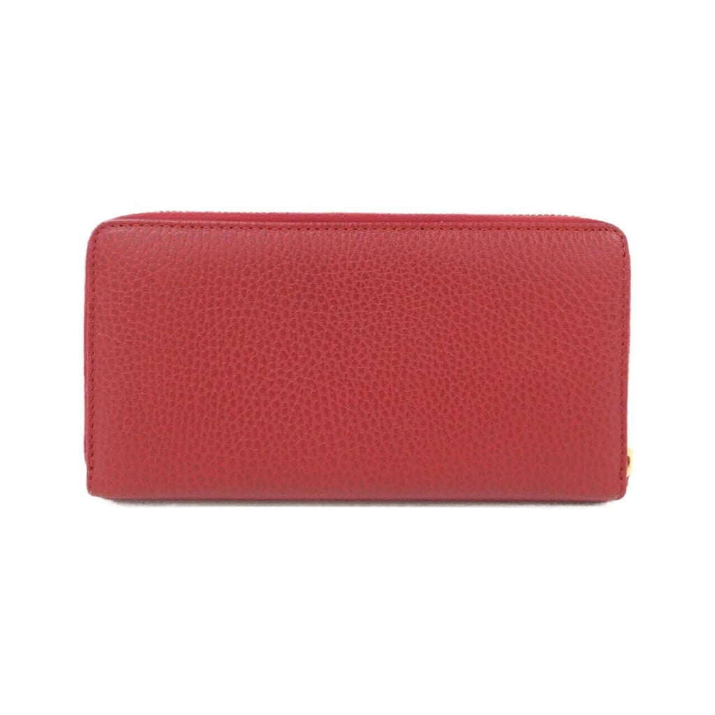 Gucci Red Color Leather Long Wallet (Bi-Fold) (Pre-Owned)