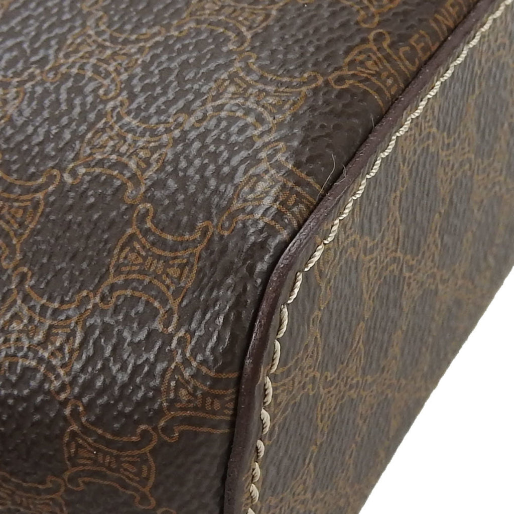 Celine Macadam Brown Pvc Leather Handbag Vanity Bag