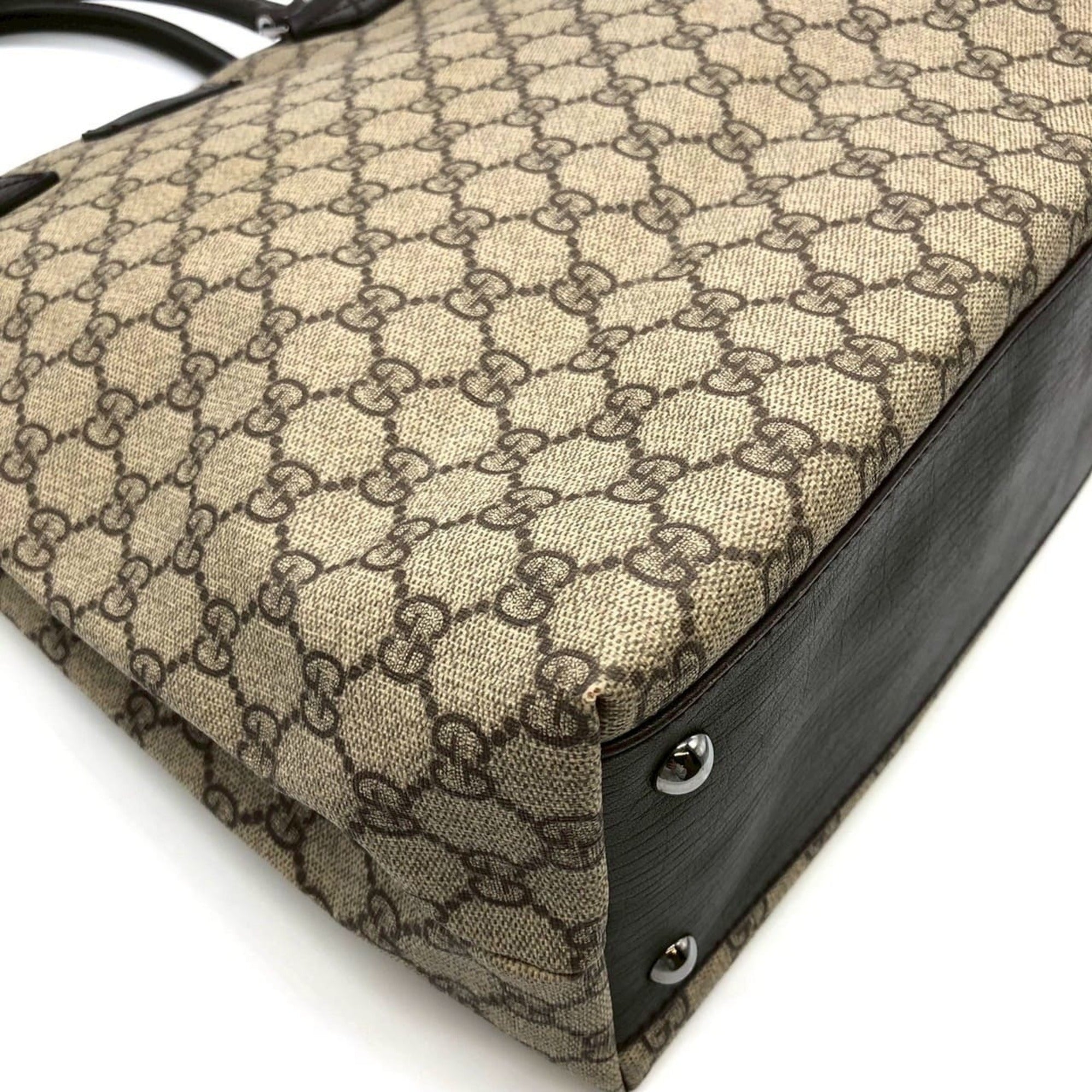 Gucci Beige Gg Supreme Canvas Tote Bag (Pre-Owned)