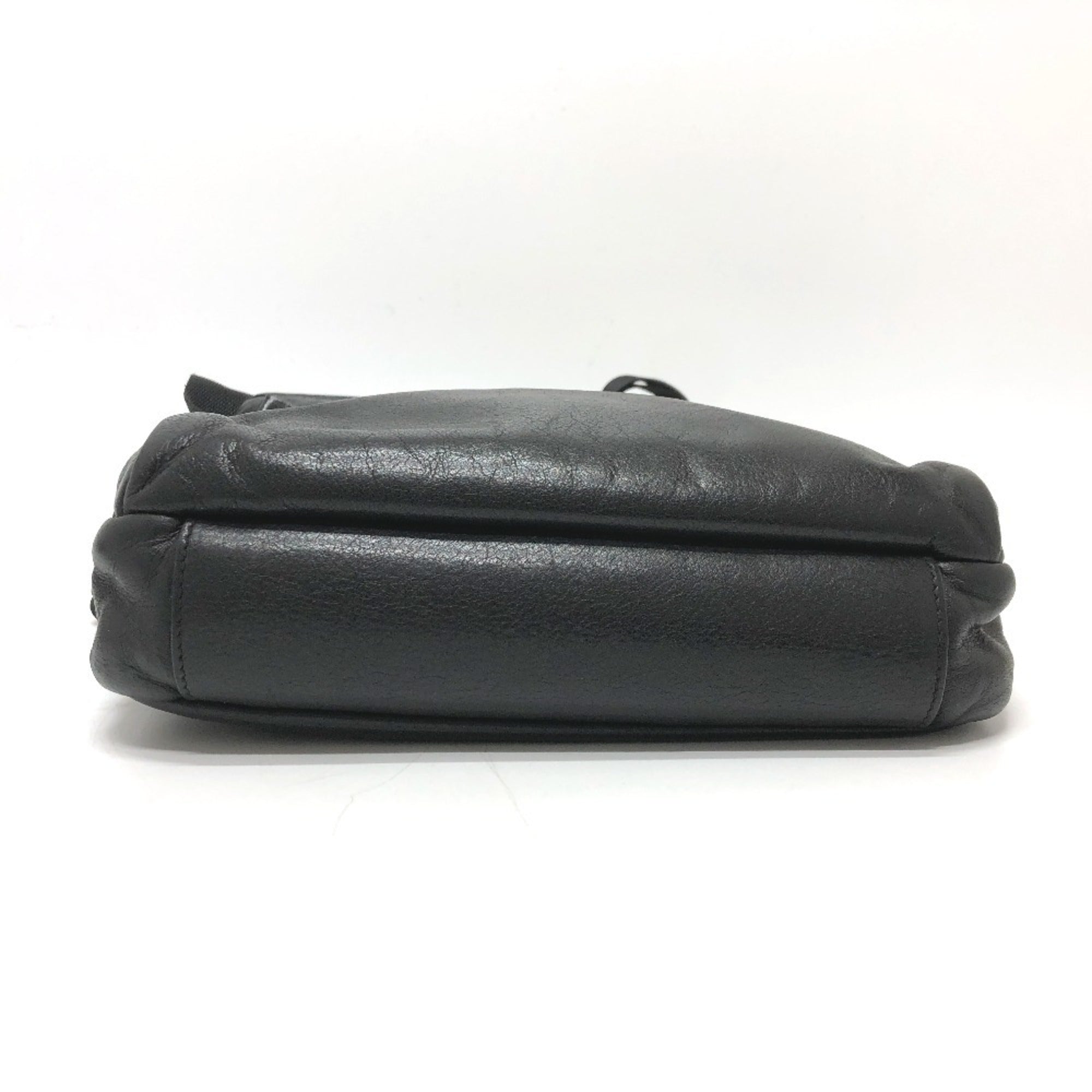 Prada Black Leather Messenger Bag Shoulder Bag