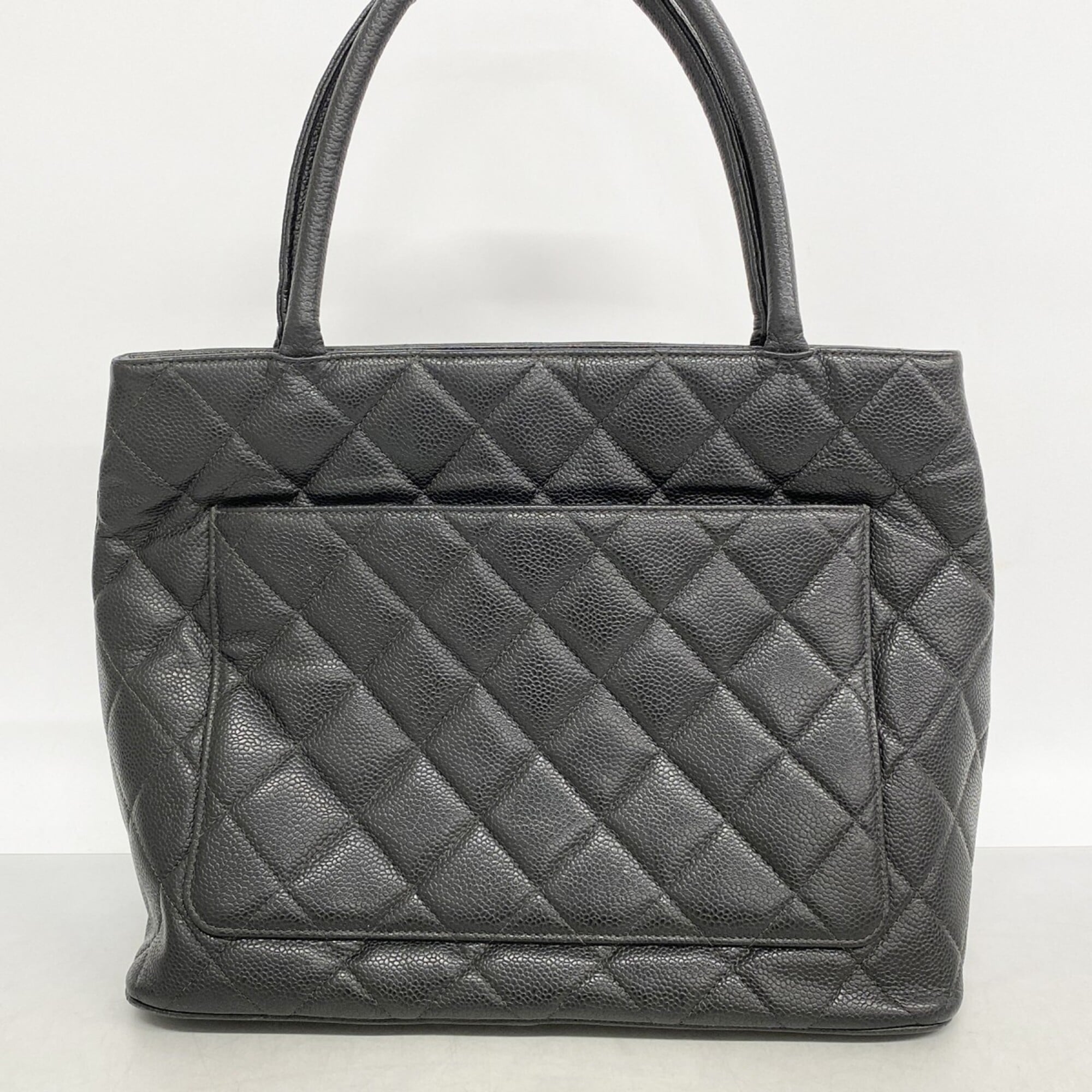 Chanel Black Grained Calfskin Tote Bag