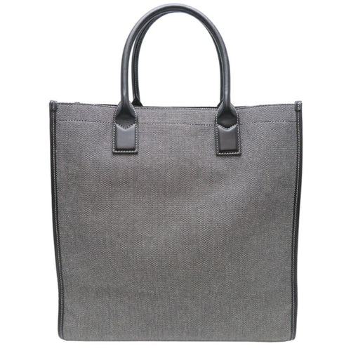 Burberry Gray Canvas Leather Tote Bag