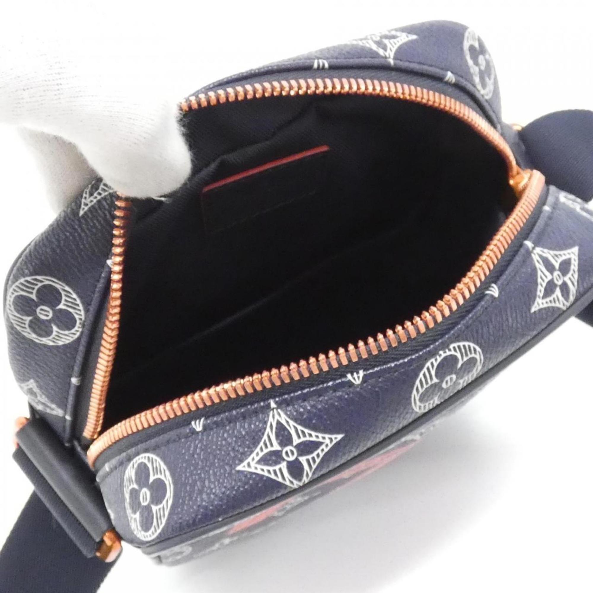 Louis Vuitton Blue Coated Canvas Shoulder Bag