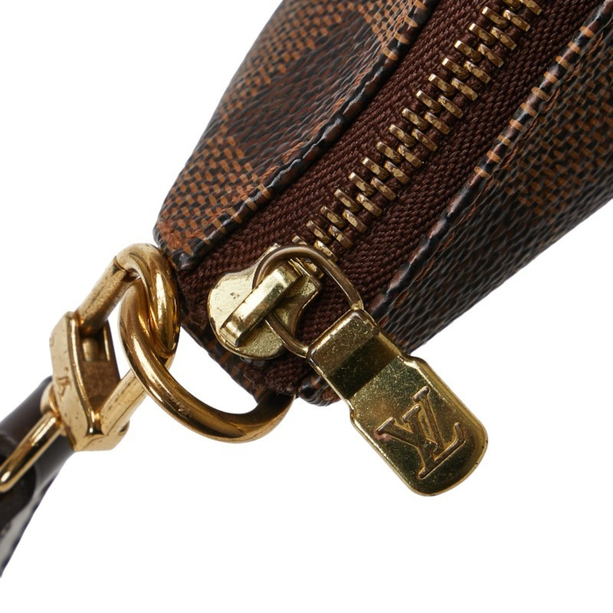Louis Vuitton Brown Pvc Leather Handbag Pochette Pouch