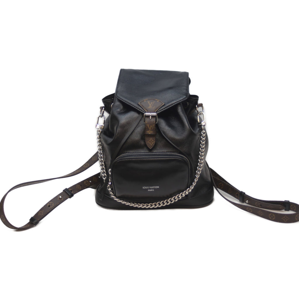 Louis Vuitton Black Brown Leather Backpack