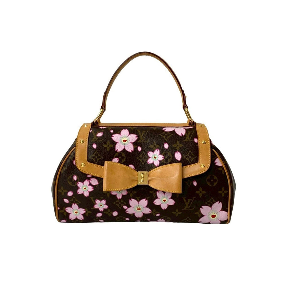 Louis Vuitton Brown Pink Leather Pvc Handbag